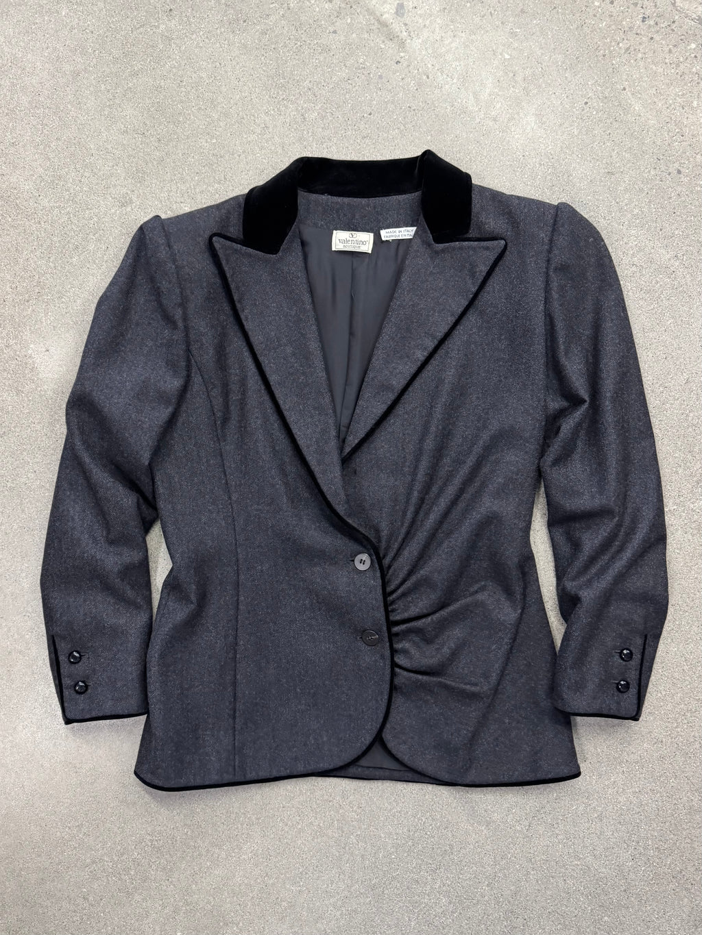 Valentino Boutique Velvet-Trimmed Blazer - M