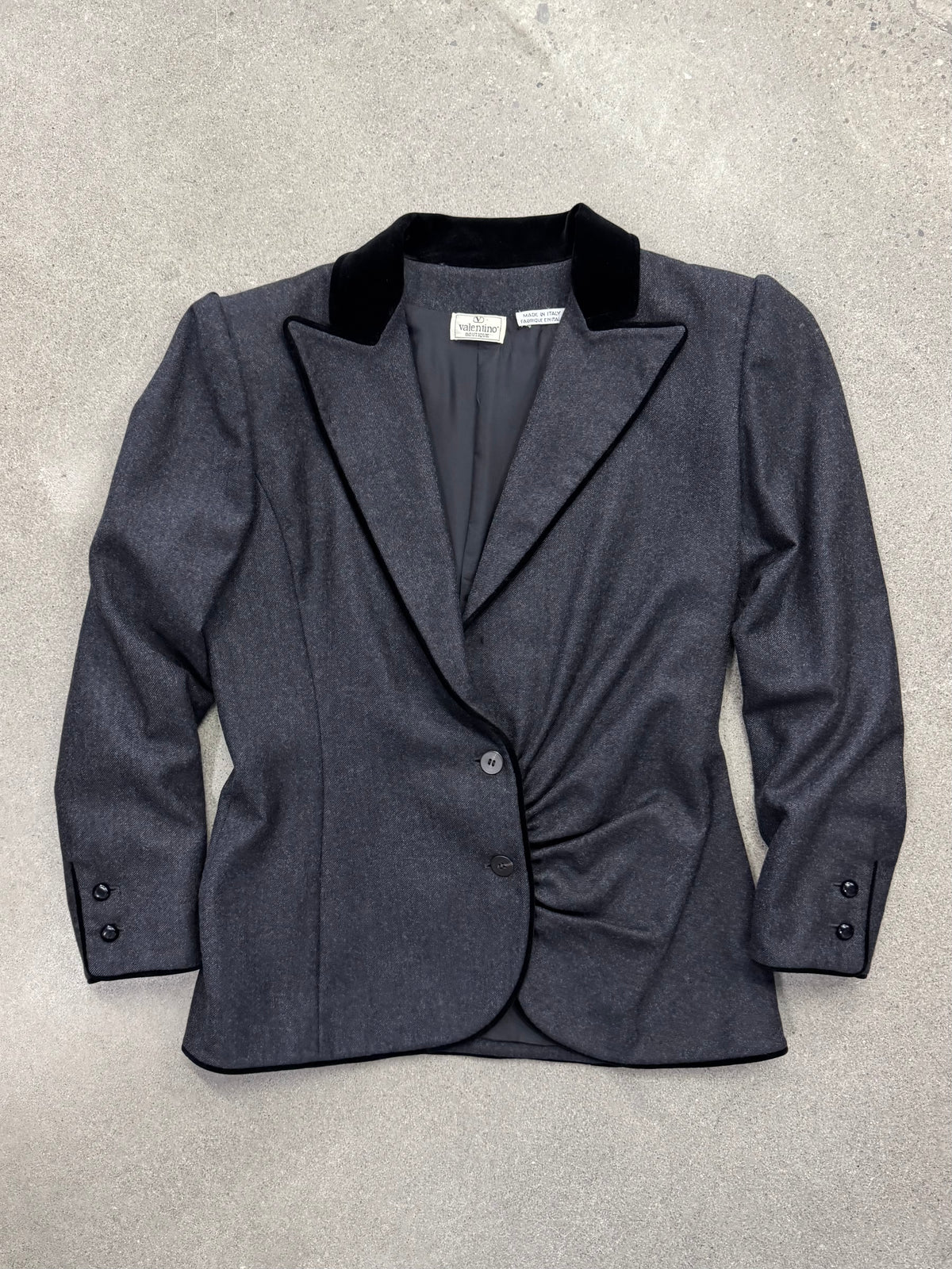 Valentino Boutique Velvet-Trimmed Blazer - M