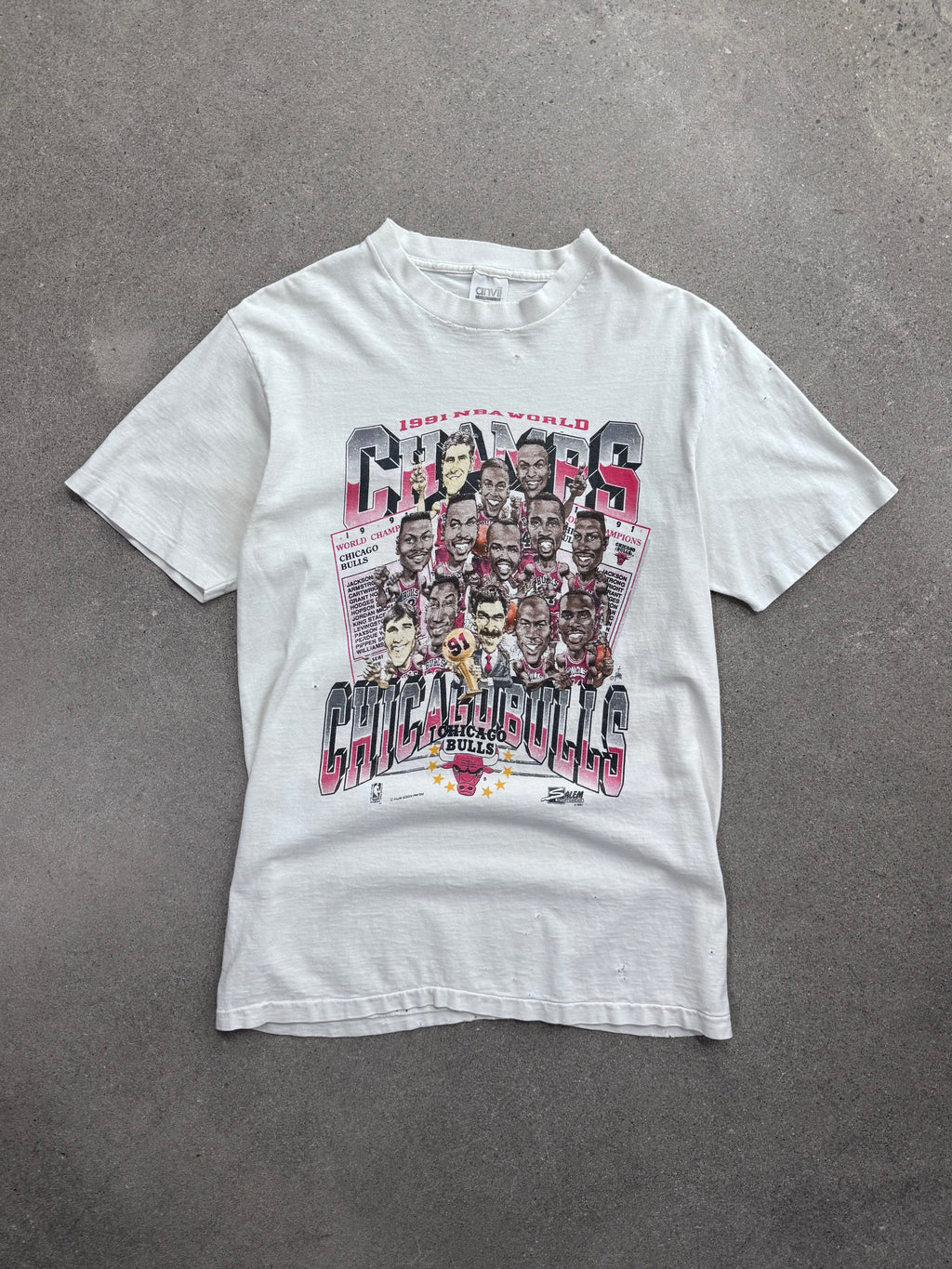 1991 Salem Sportswear Chicago Bulls NBA Champions T-Shirt - L