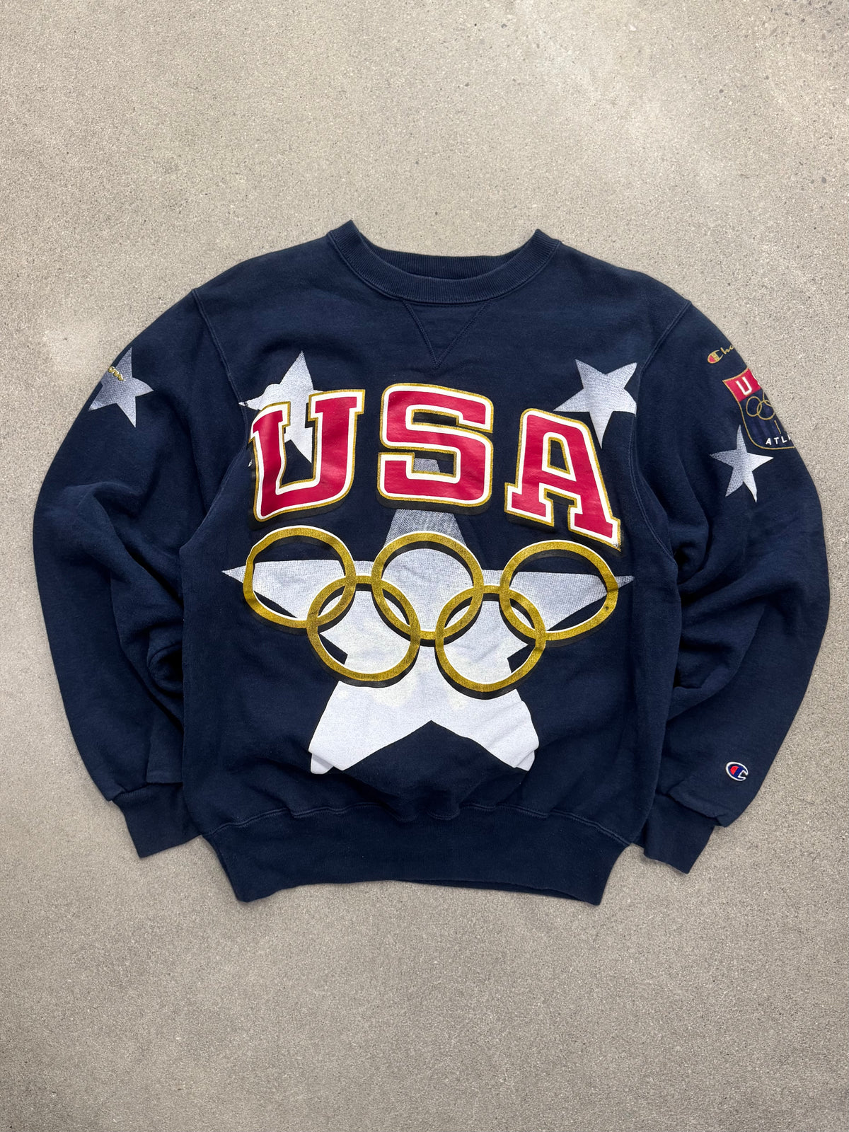 1996 Champion Atlanta Olympics USA Crewneck Sweatshirt - M