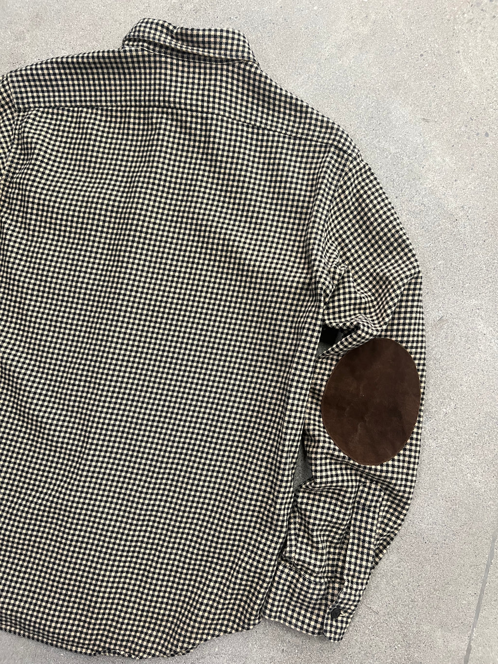 Polo By Ralph Lauren Suede-Patch Plaid Shirt - L