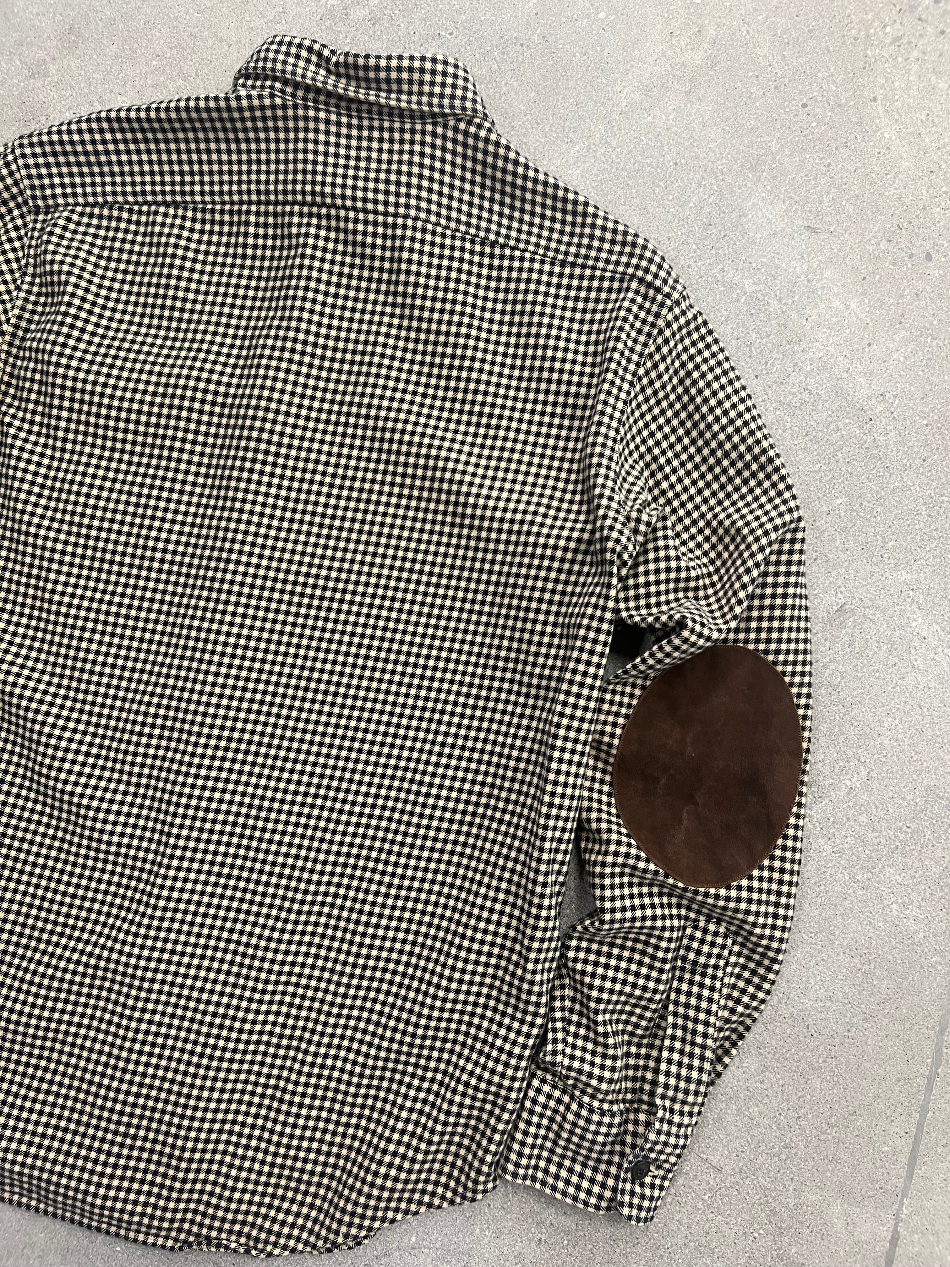 Polo By Ralph Lauren Suede-Patch Plaid Shirt - L