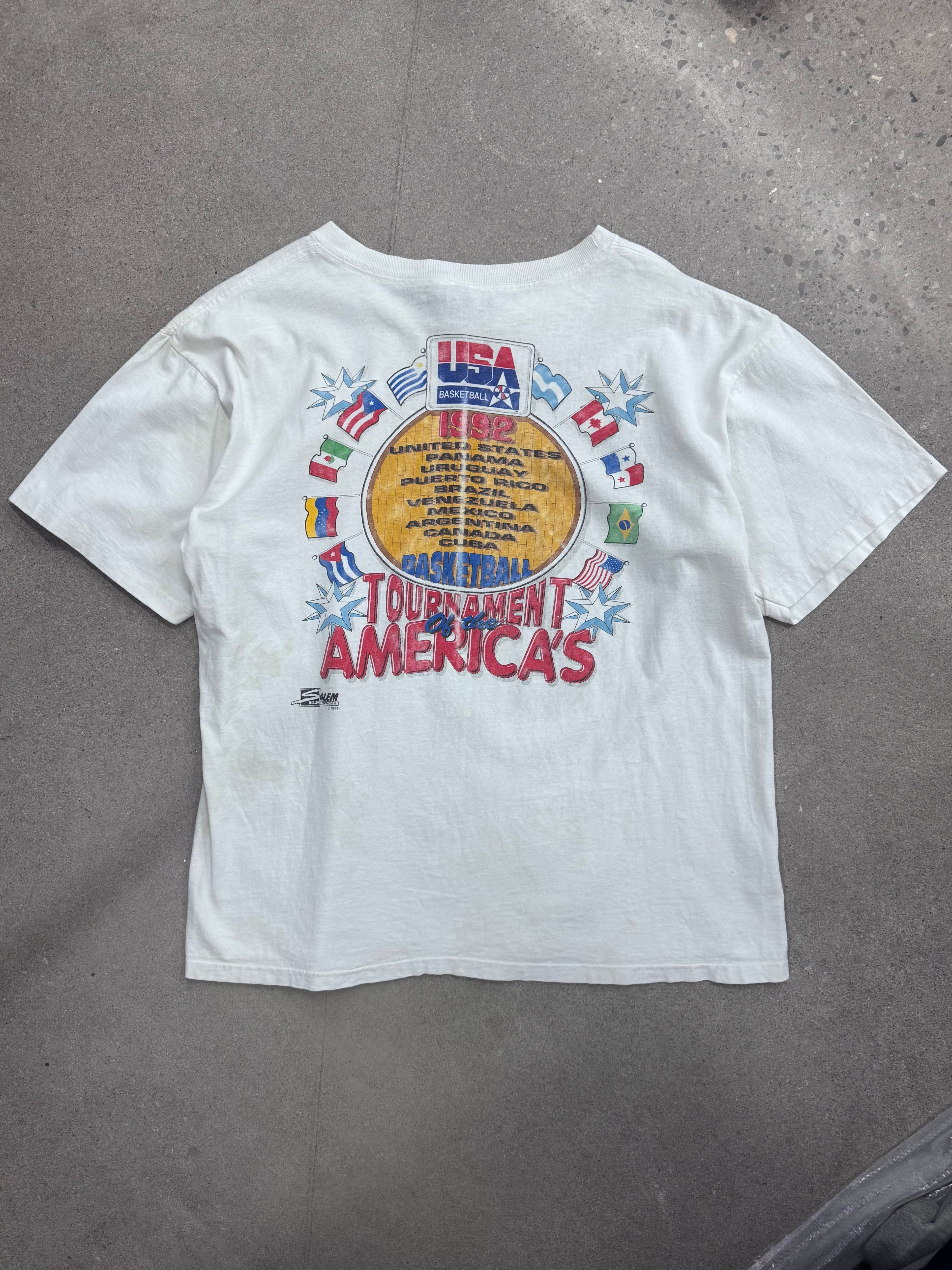 1991 Salem Sportswear USA Basketball Dream Team T-Shirt – XL