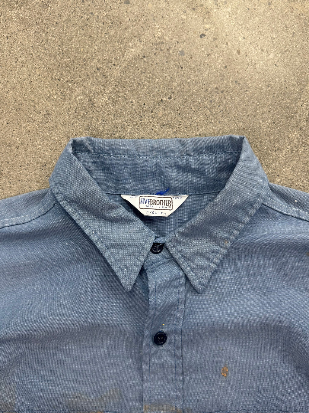 Five Brother Paint Splatter Chambray Work Shirt - XL