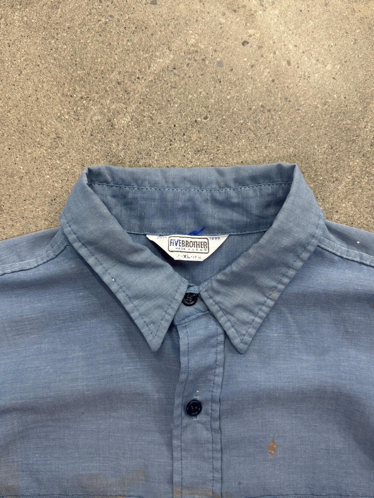 Five Brother Paint Splatter Chambray Work Shirt - XL
