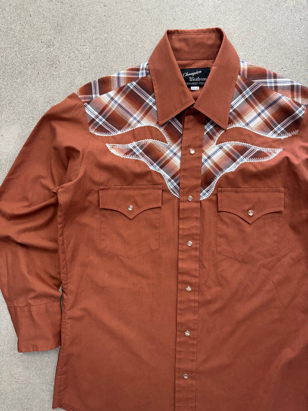 Champion Western Pearl Snap Button-Up Cowboy Shirt - L