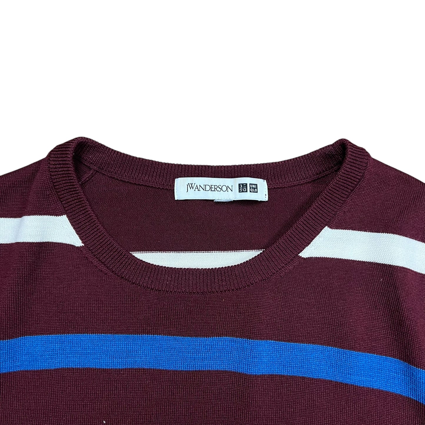 JW Anderson x Uniqlo Striped Burgundy Wool Sweatshirt - L