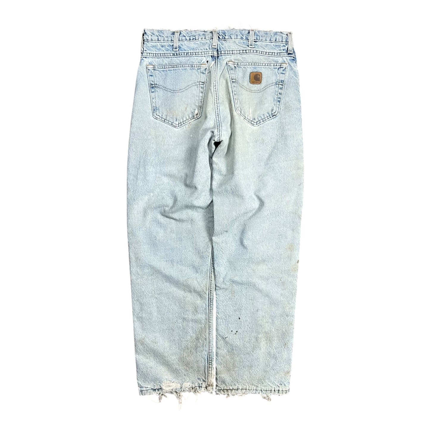 Carhartt Distressed Blanket Lined Light Wash Jeans - 31"