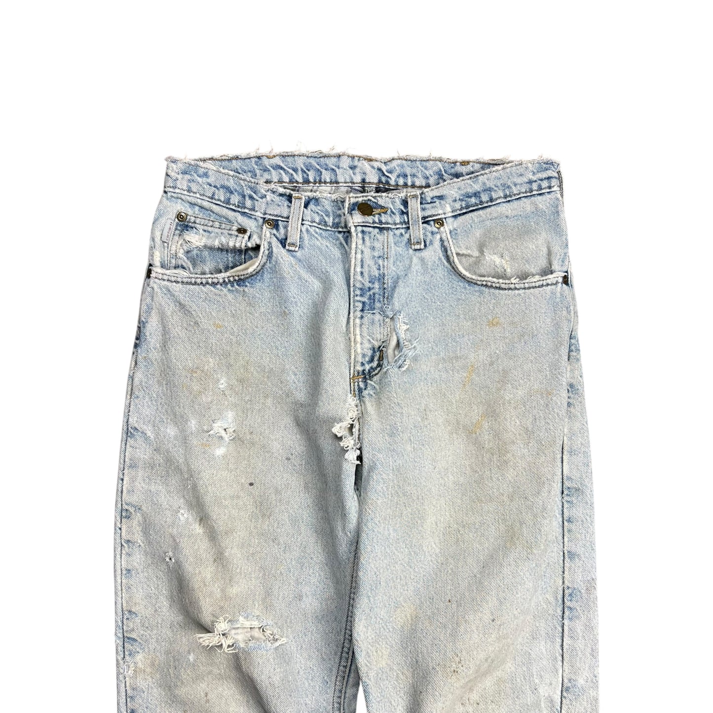 Carhartt Distressed Blanket Lined Light Wash Jeans - 31"