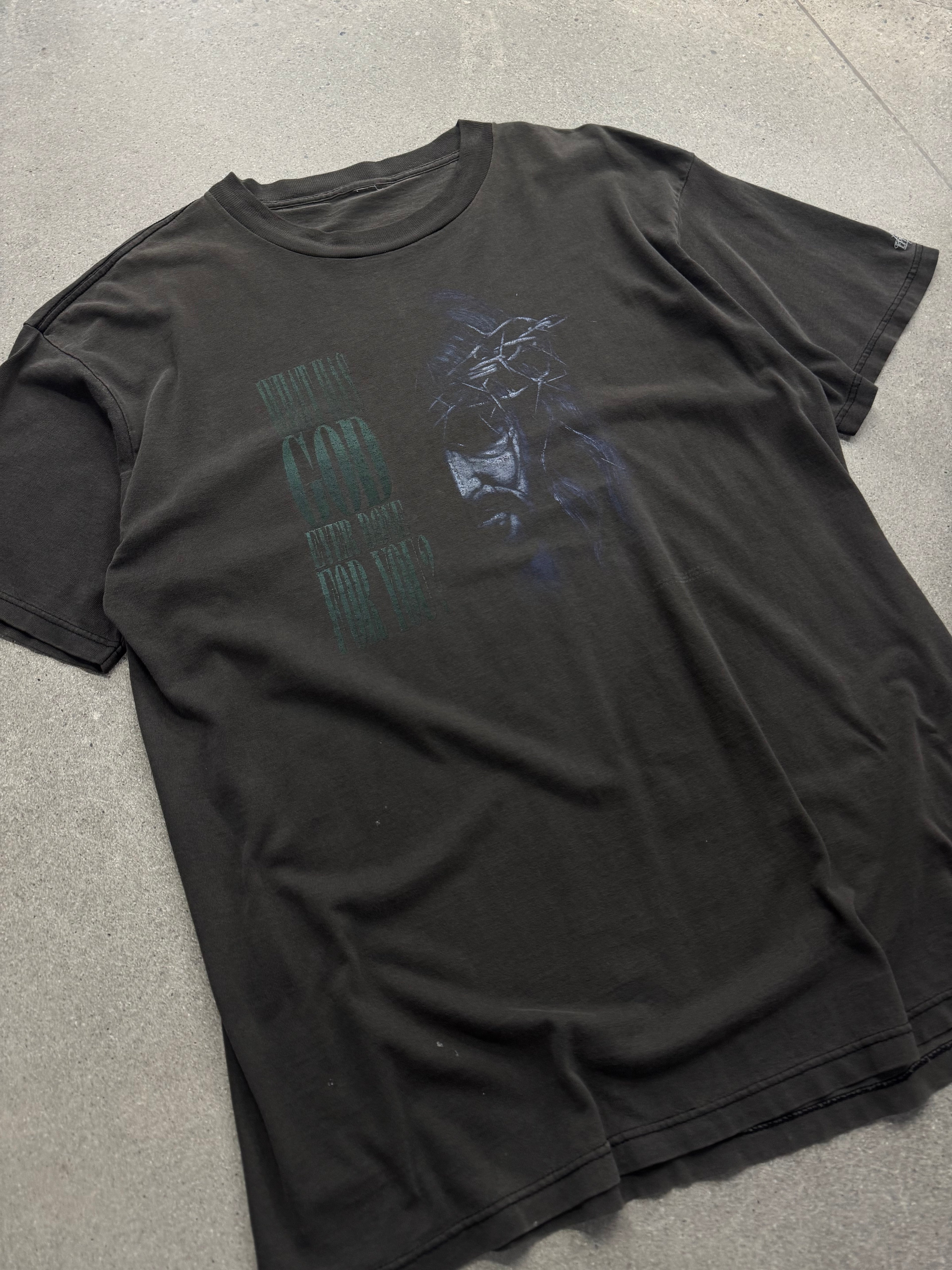 Faded 1993 What Has God Ever Done For You T-Shirt - XL