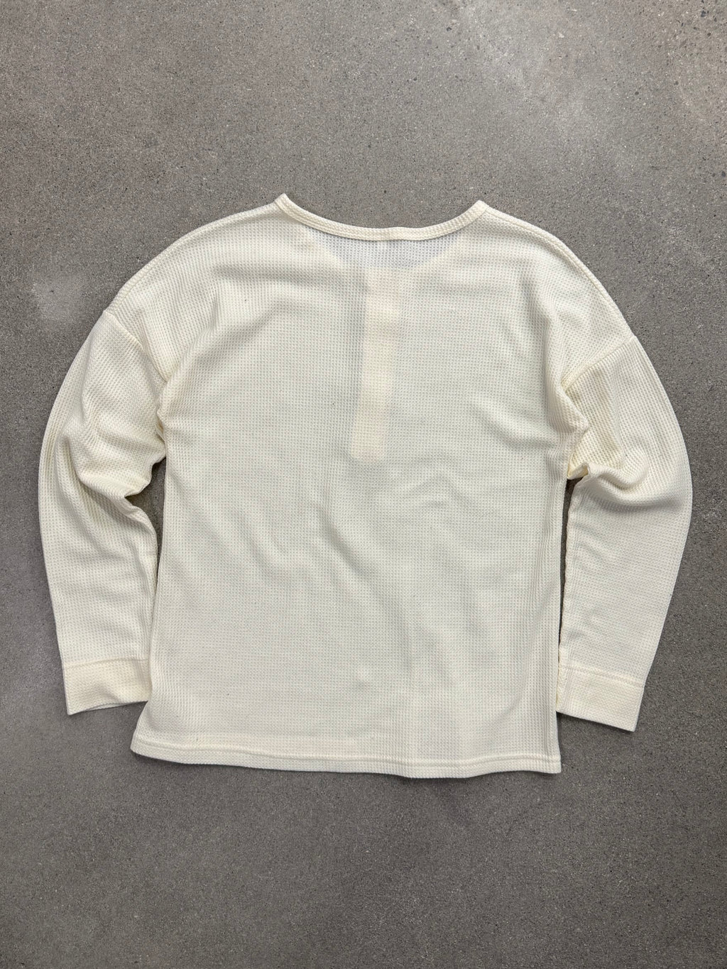 Blank Waffle-Knit Long Sleeve Henley Thermal Shirt - M