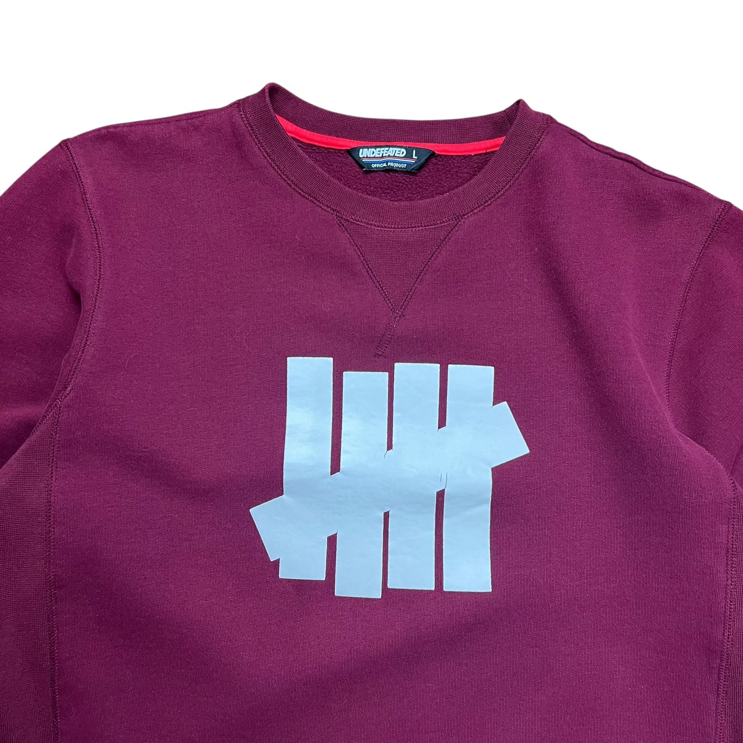 Undefeated Burgundy Logo Crewneck Sweatshirt - L