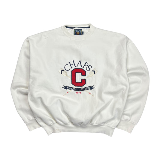 Chaps Ralph Lauren White Rowing Crewneck - L
