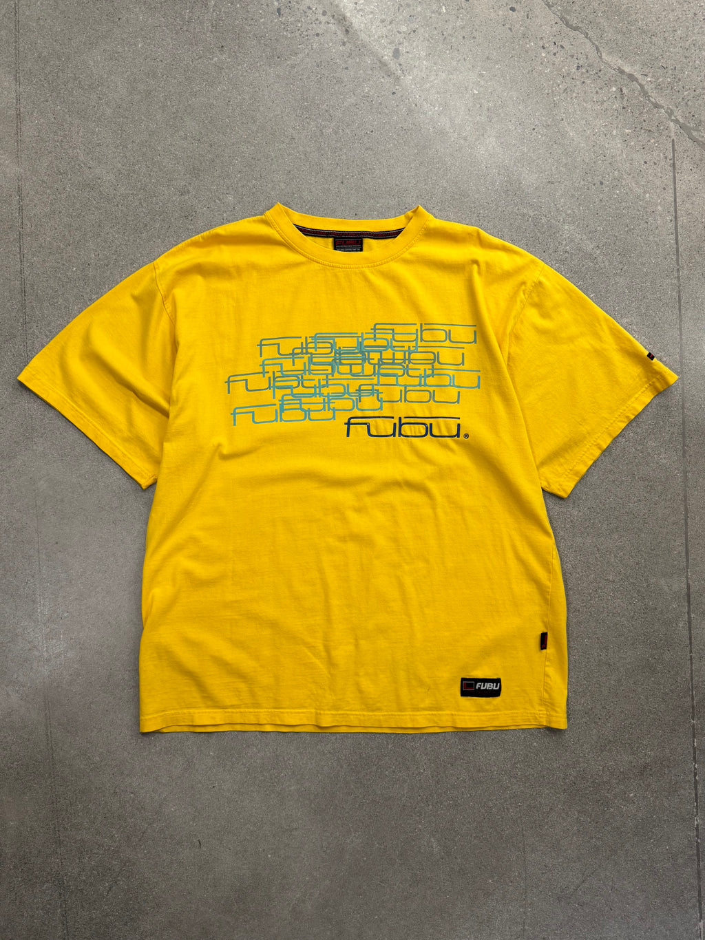 FUBU Logo Layered Line-Art T-Shirt - XXL