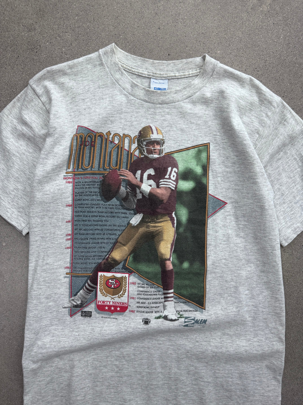 1990 Salem Sportswear Joe Montana San Francisco 49ers NFL T-Shirt – L