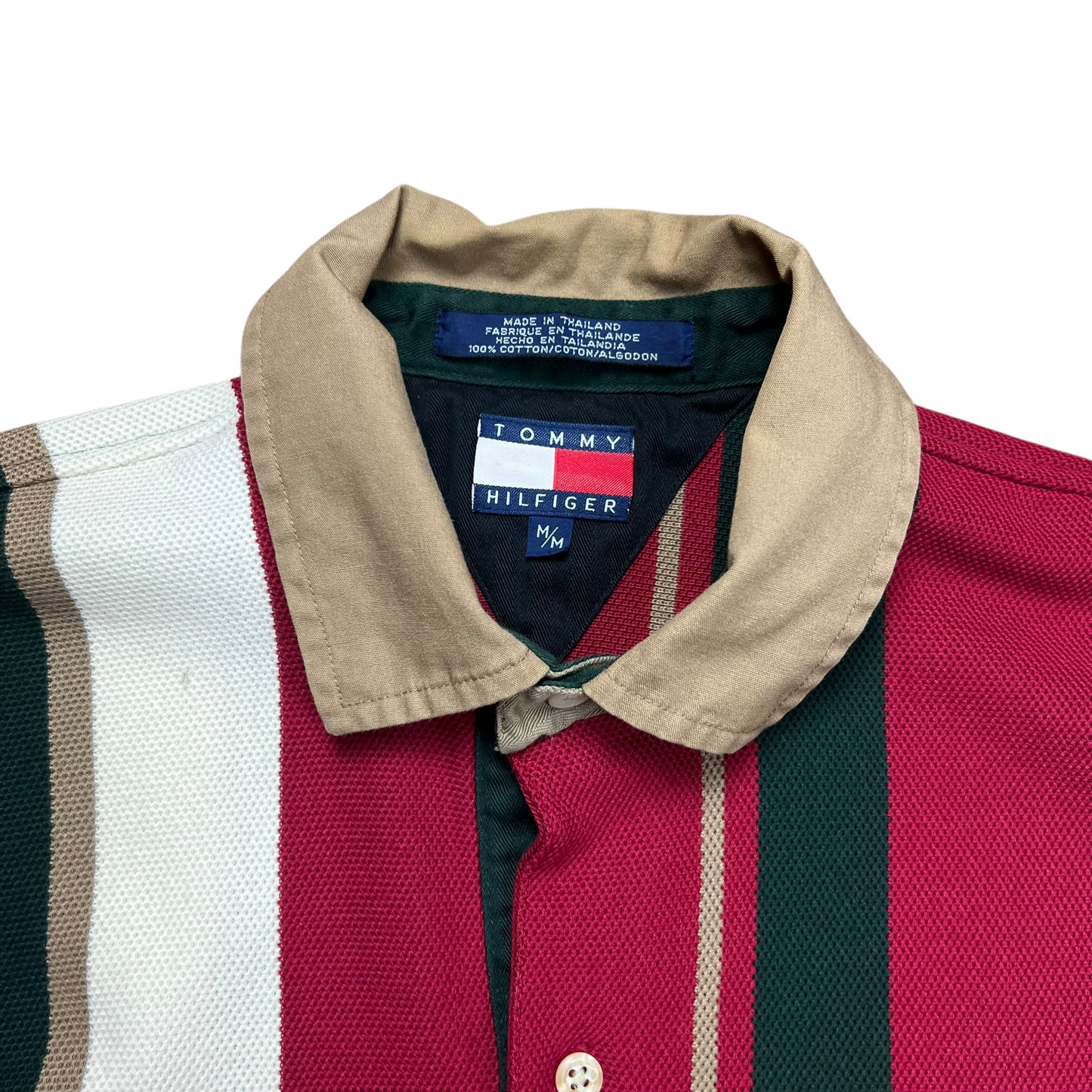 Tommy Hilfiger Cropped Polo Stripped Long-sleeve Shirt - L
