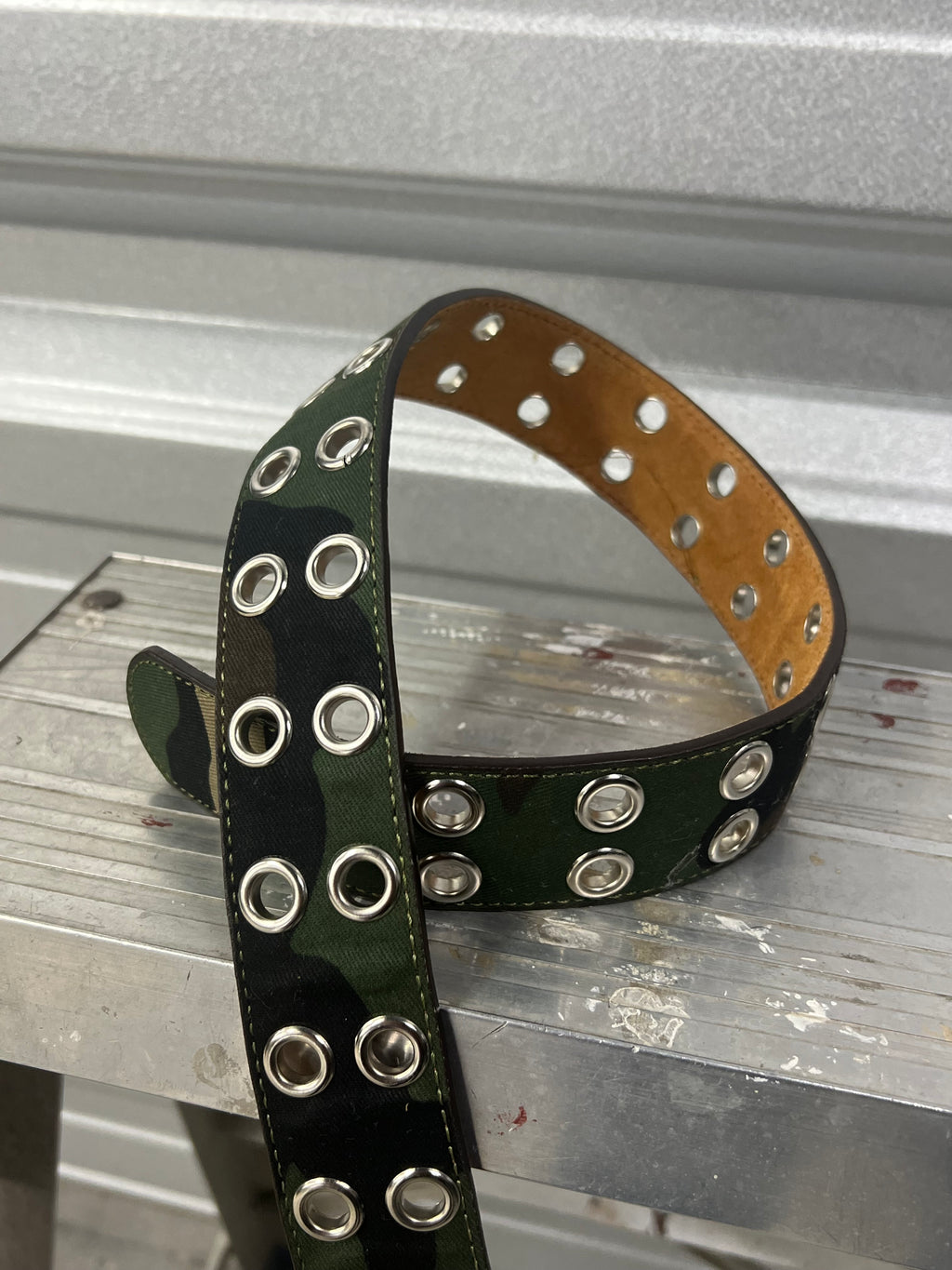 Woodland Camo Double Hole Grommet Belt - 28”