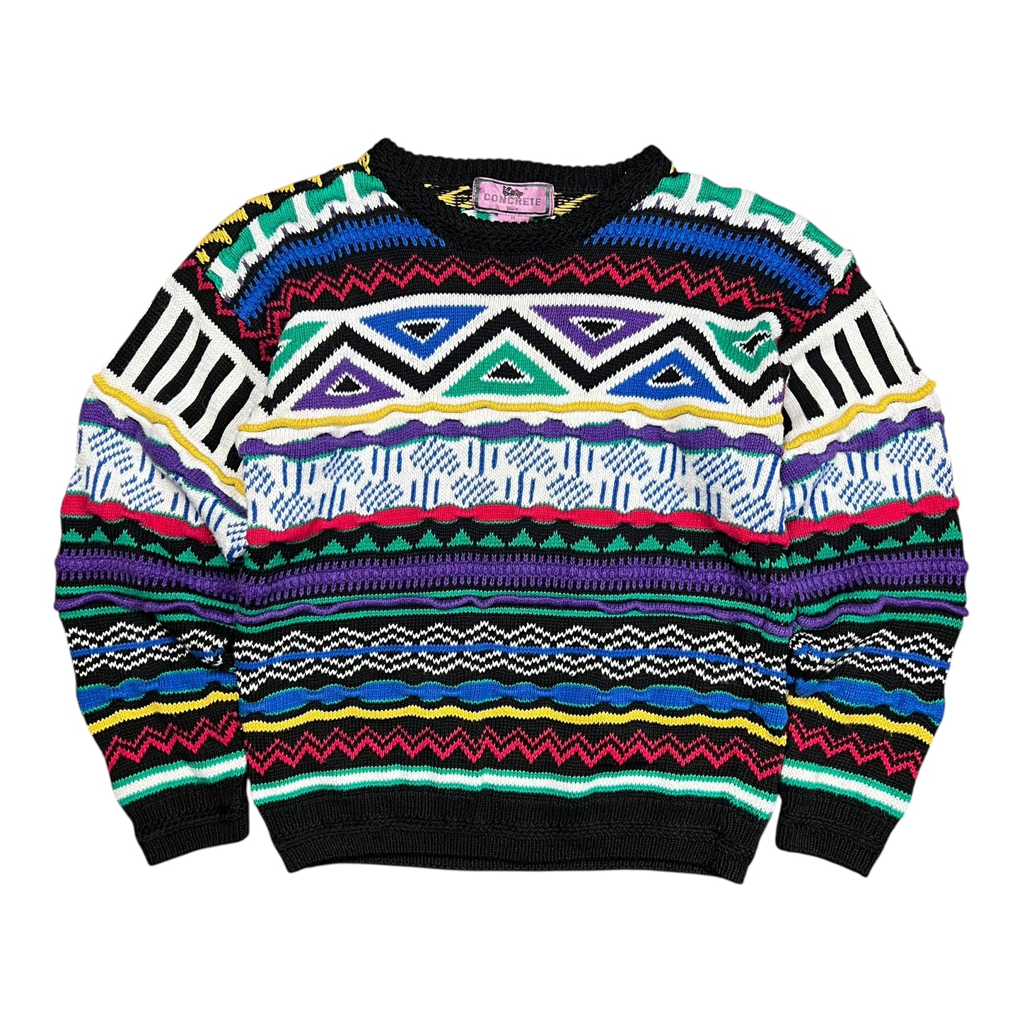 Concrete Multi-coloured 3D Knit Sweater - XS