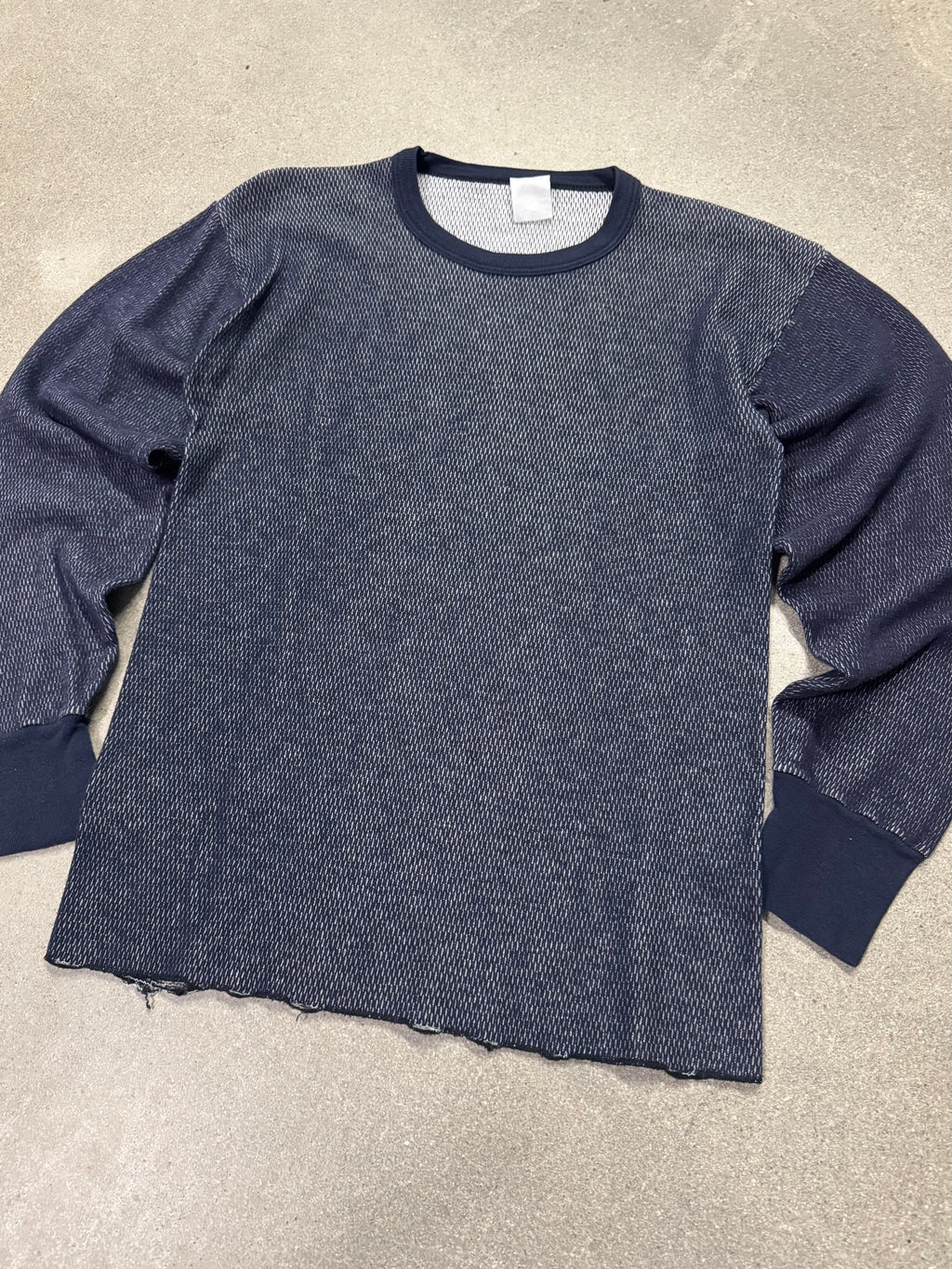 Blank Waffle-Knit Long Sleeve Thermal Shirt - M