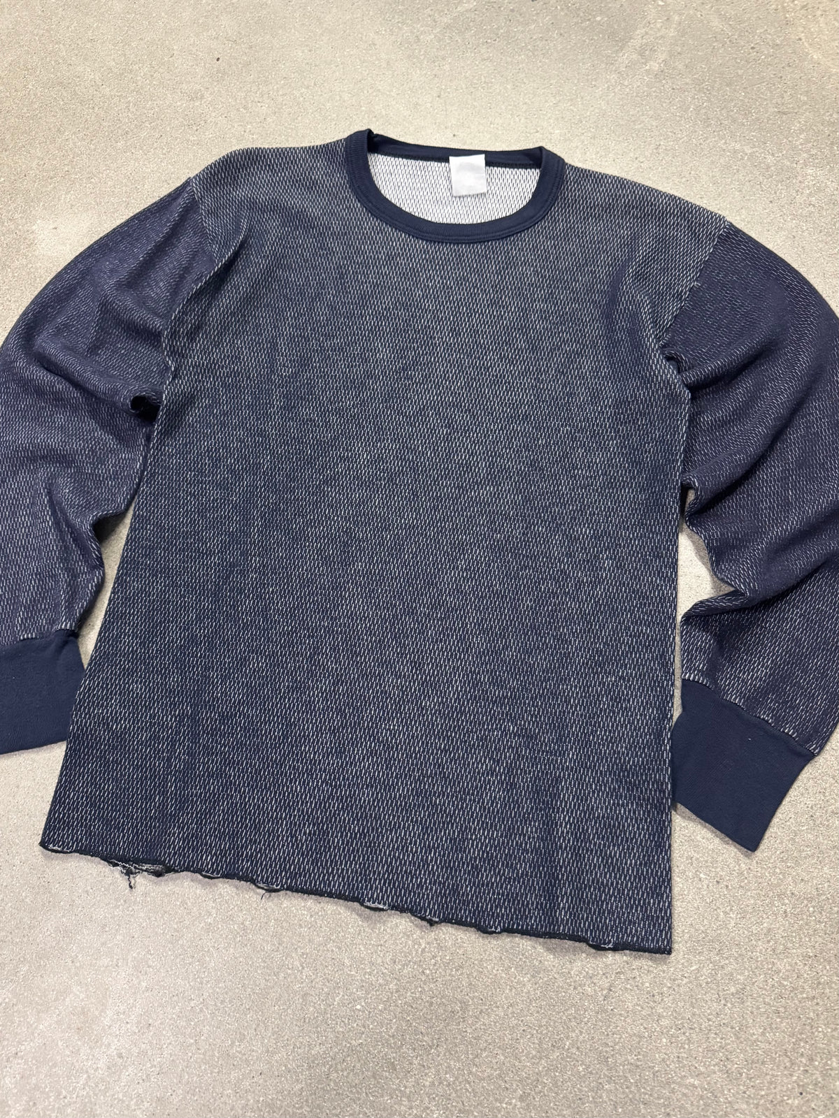 Blank Waffle-Knit Long Sleeve Thermal Shirt - M