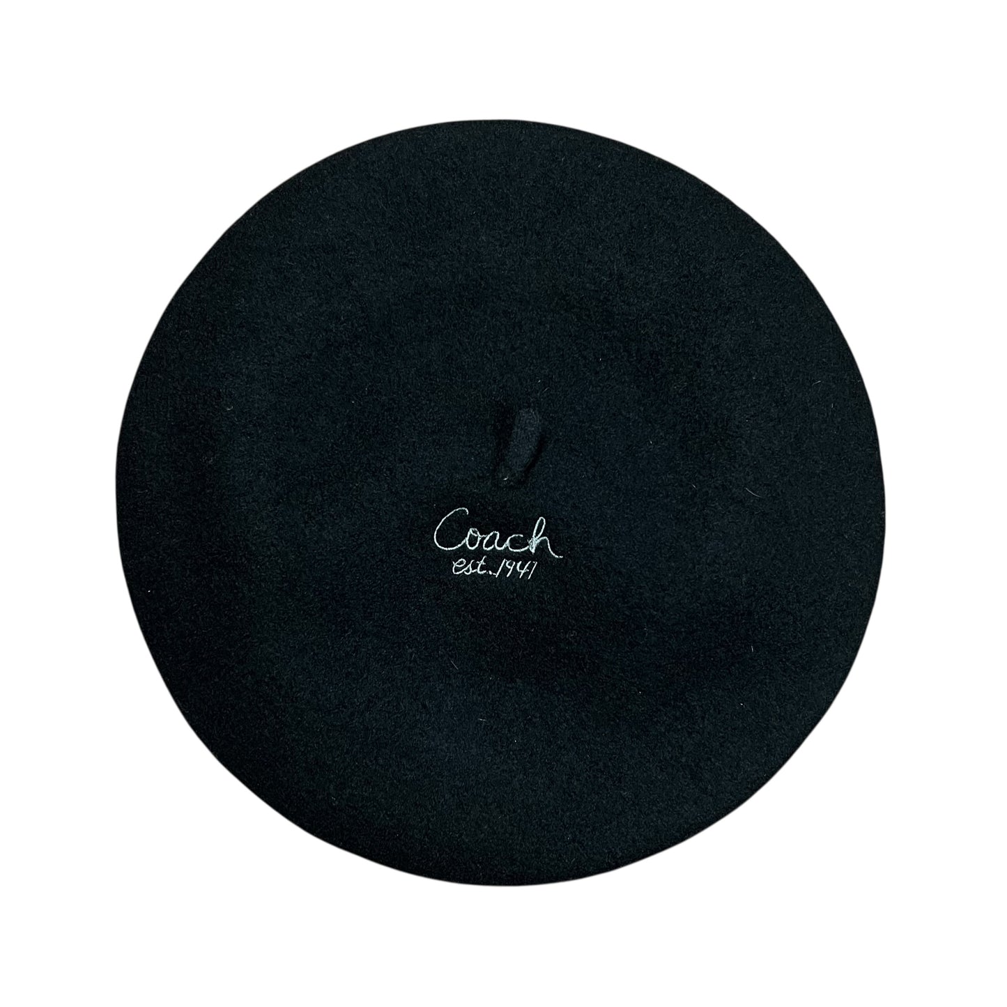 Coach Embroidered Lambs Wool Beret Hat - M/L