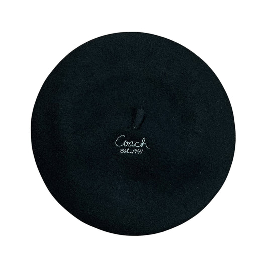 Coach Embroidered Lambs Wool Beret Hat - M/L