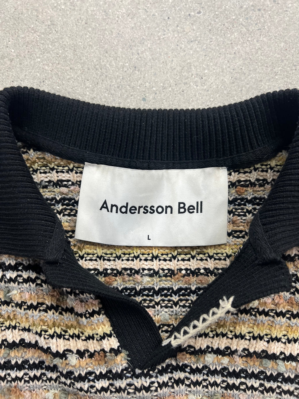 Anderson Bell Crea Boucle Collar Knit Shirt - L