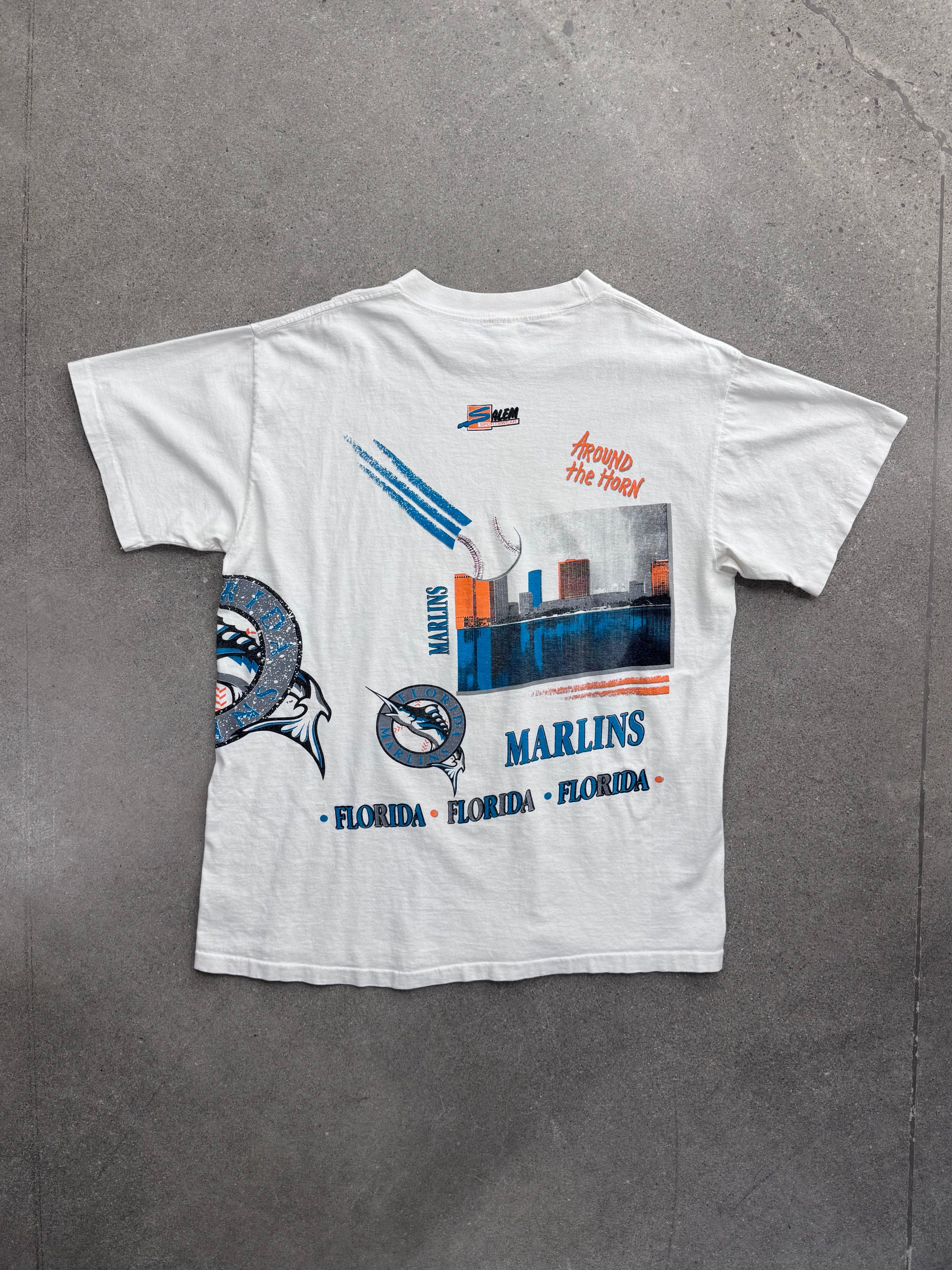 1991 Salem Sportswear Florida Marlins Around The Horn MLB T-Shirt - XL
