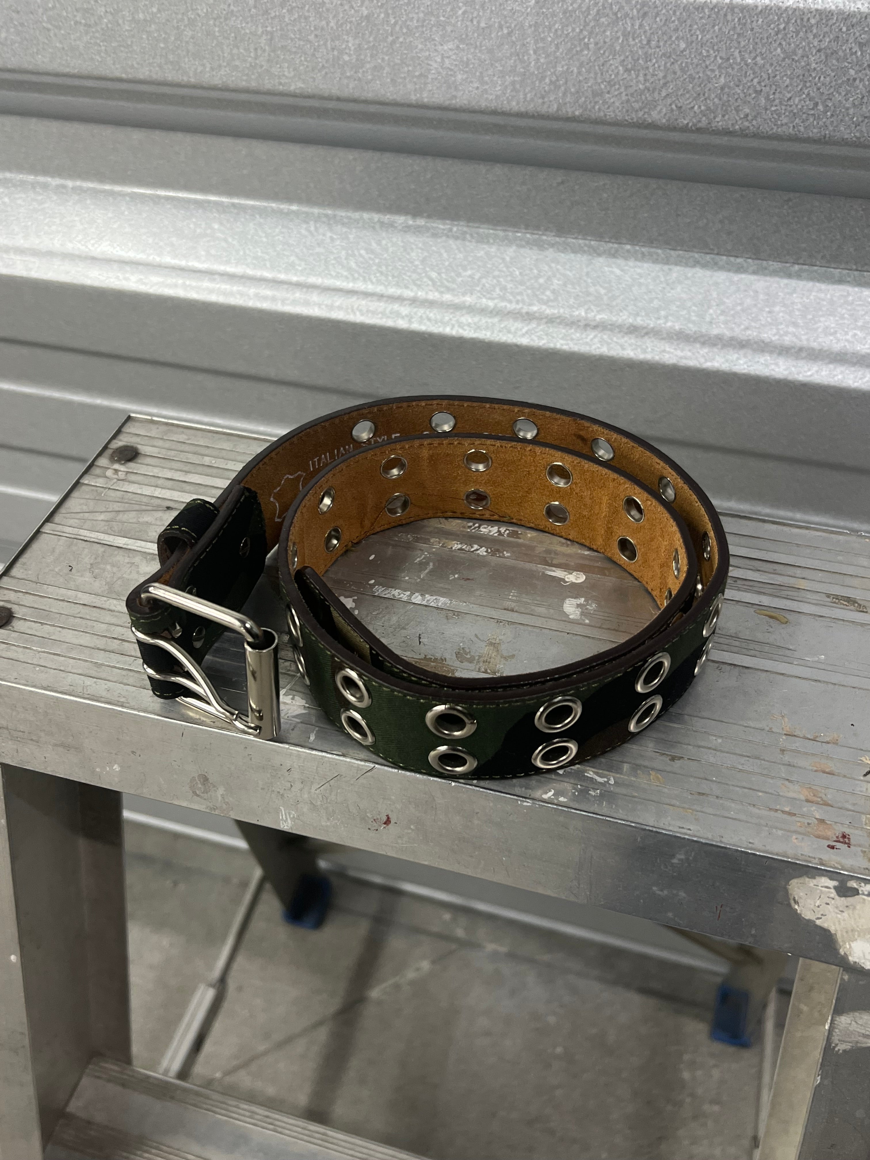 Woodland Camo Double Hole Grommet Belt - 28”