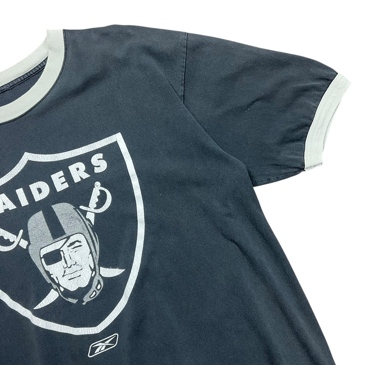 Reebok Faded Oakland Raiders Ringer T-shirt - XL