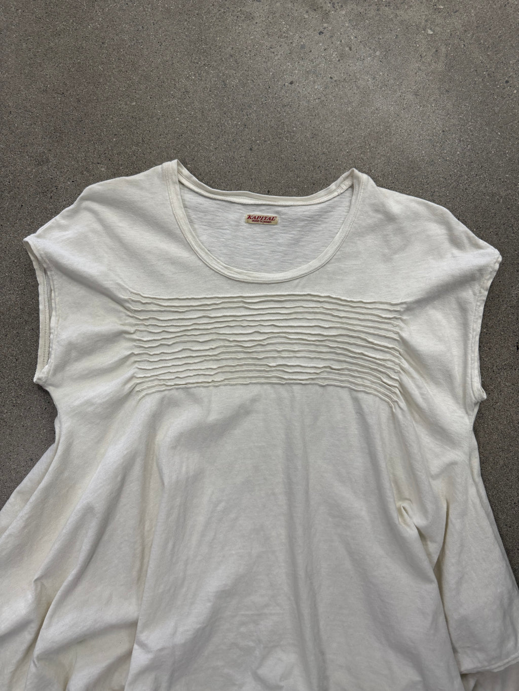 Kapital Jersey Knit Border Tuck Tent T-Shirt - S