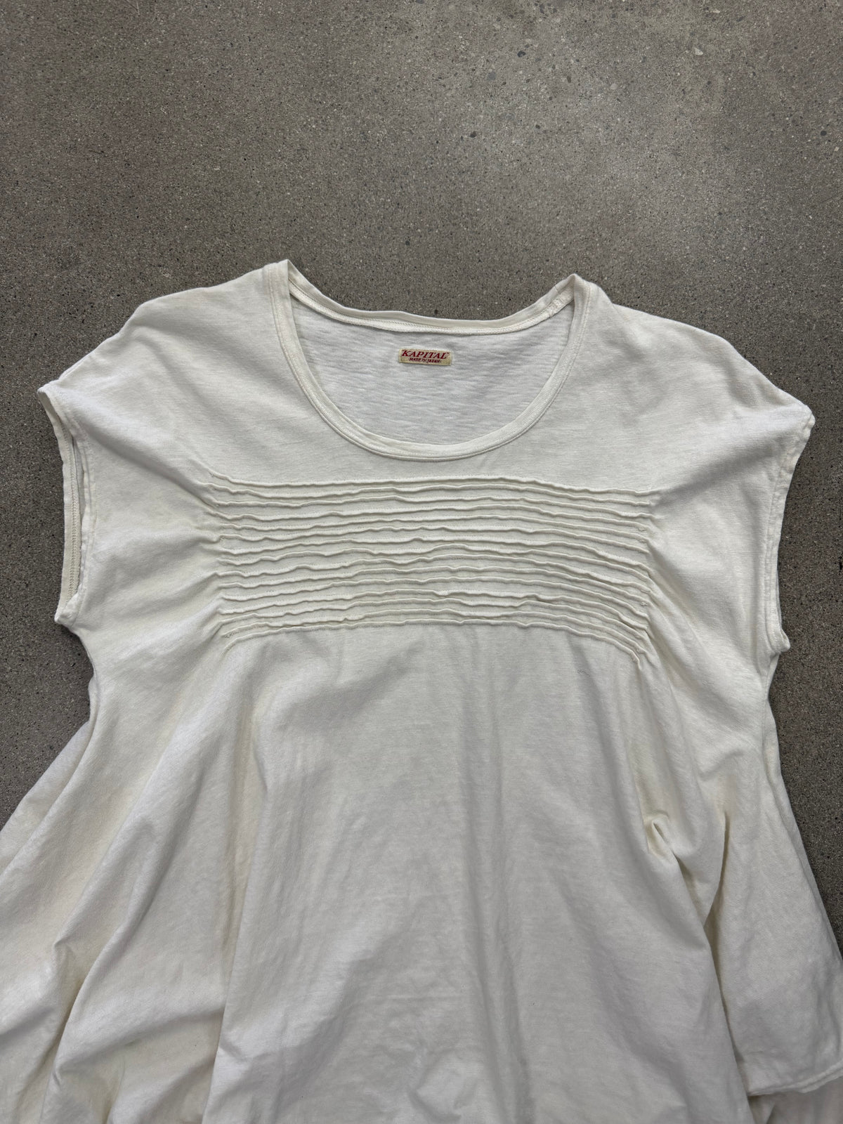 Kapital Jersey Knit Border Tuck Tent T-Shirt - S