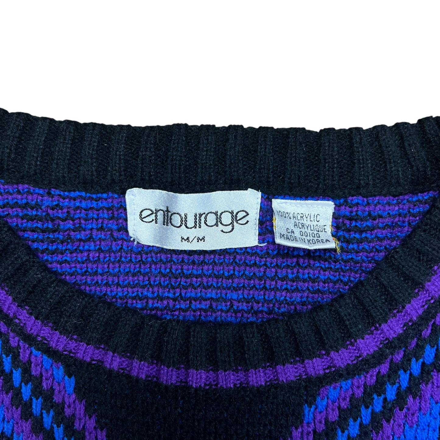 Entouge Black & Purple Knit Sweater - M