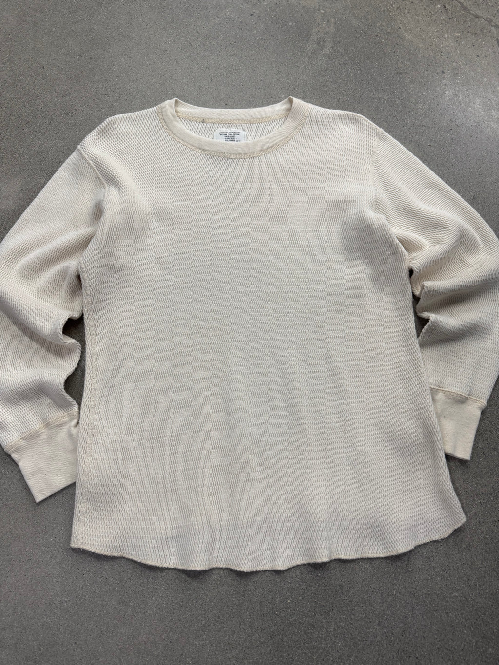 Blank Military Waffle-Knit Long Sleeve Thermal Shirt - L