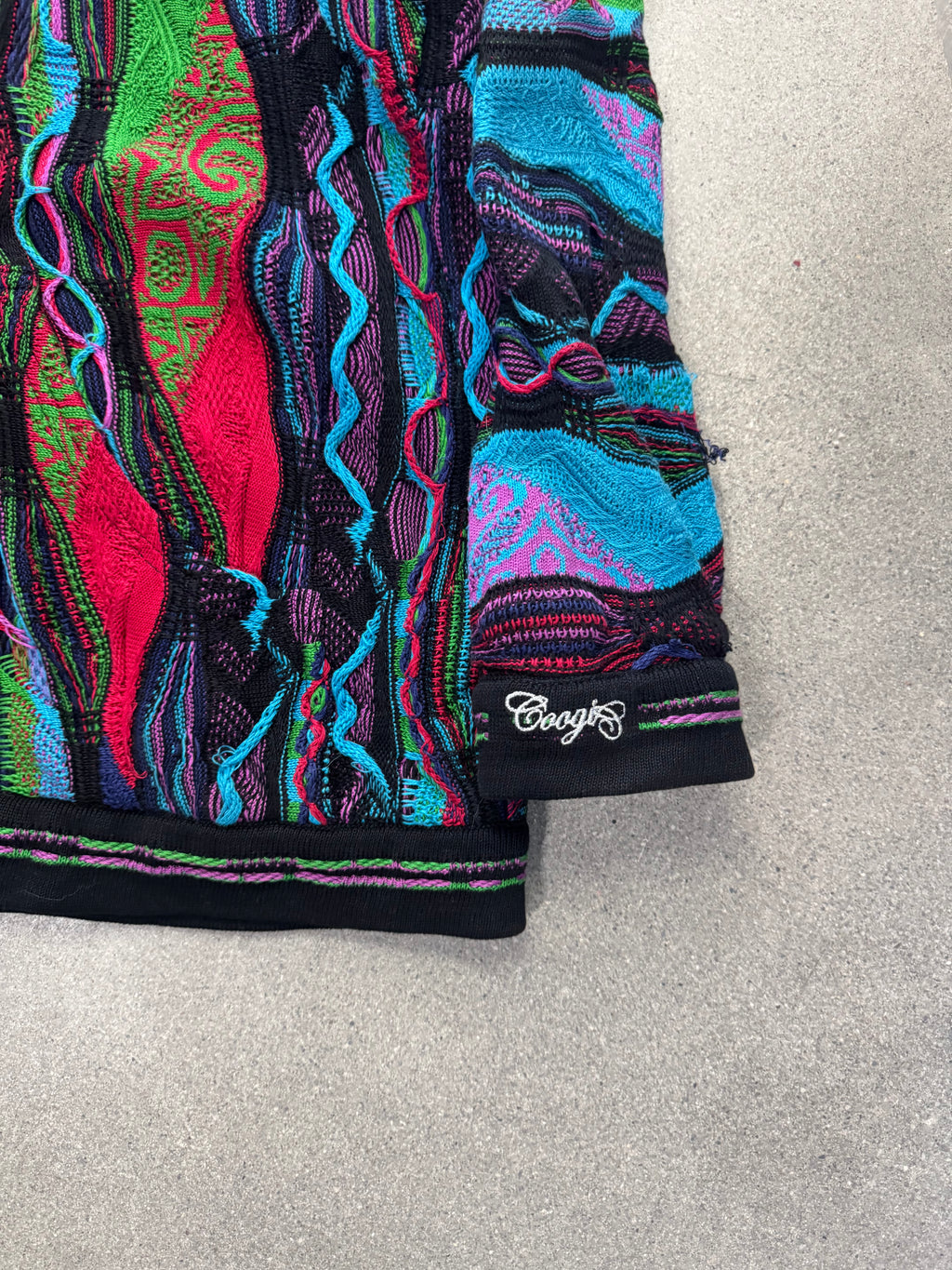 Coogi Australia 3D Cable Knit Full-Zip Hoodie Sweater - XXL