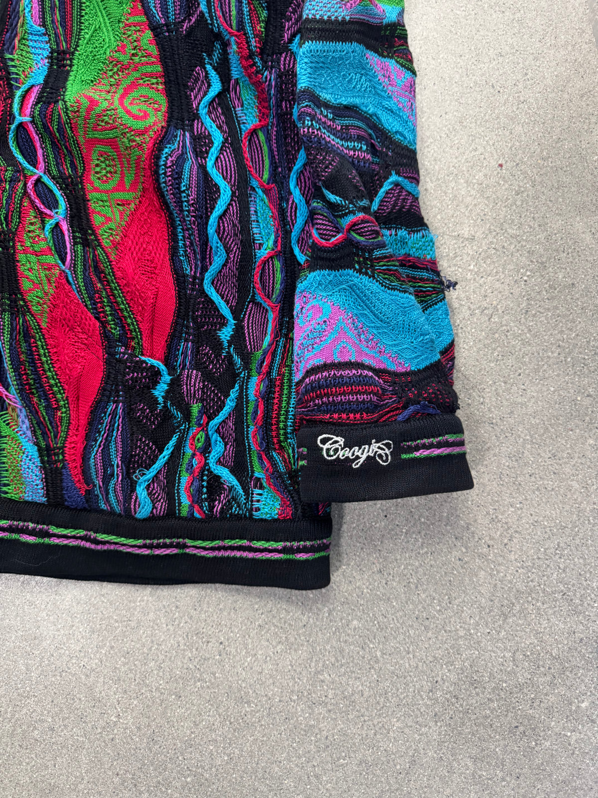 Coogi Australia 3D Cable Knit Full-Zip Hoodie Sweater - XXL