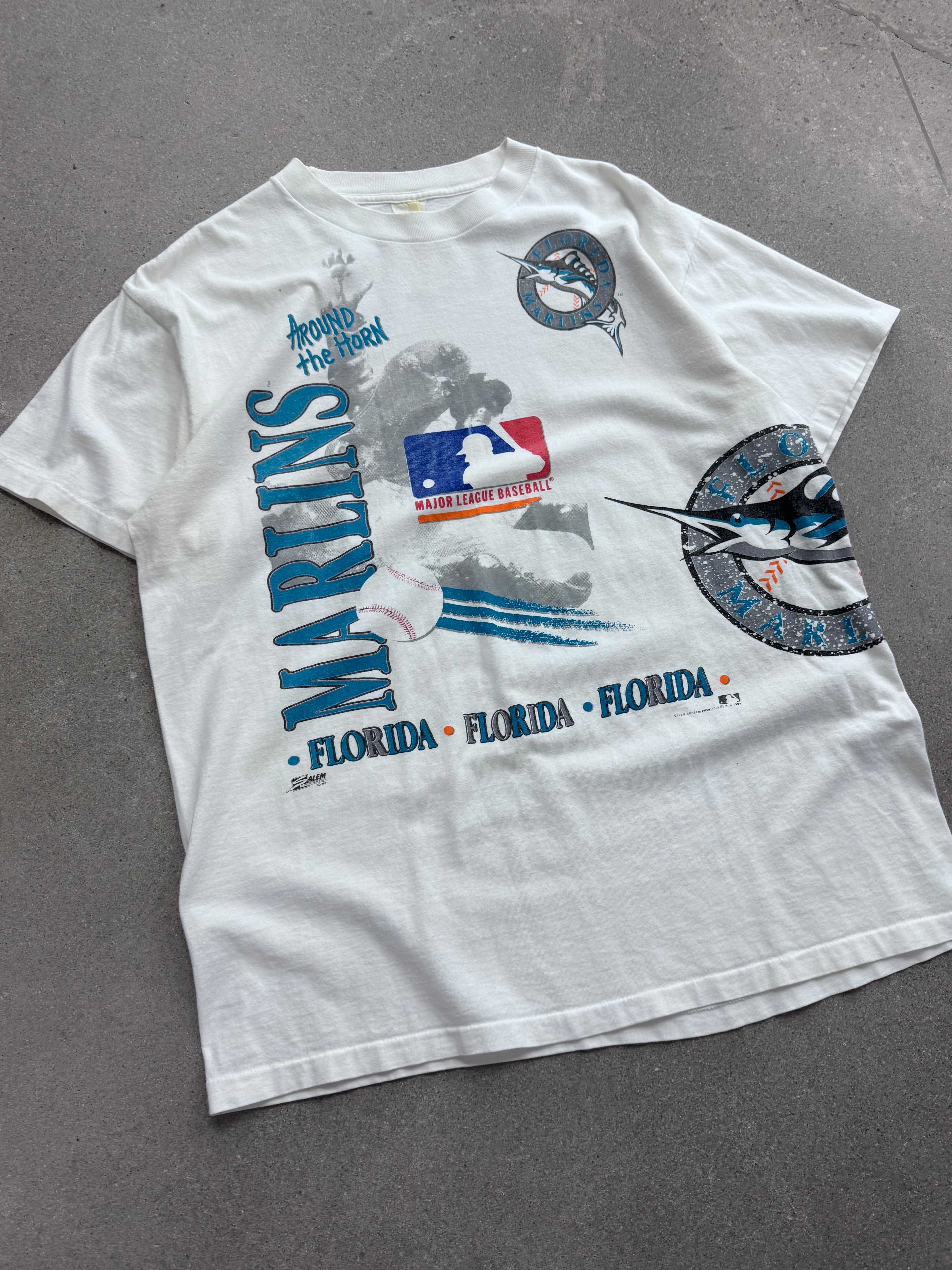 1991 Salem Sportswear Florida Marlins Around The Horn MLB T-Shirt - XL