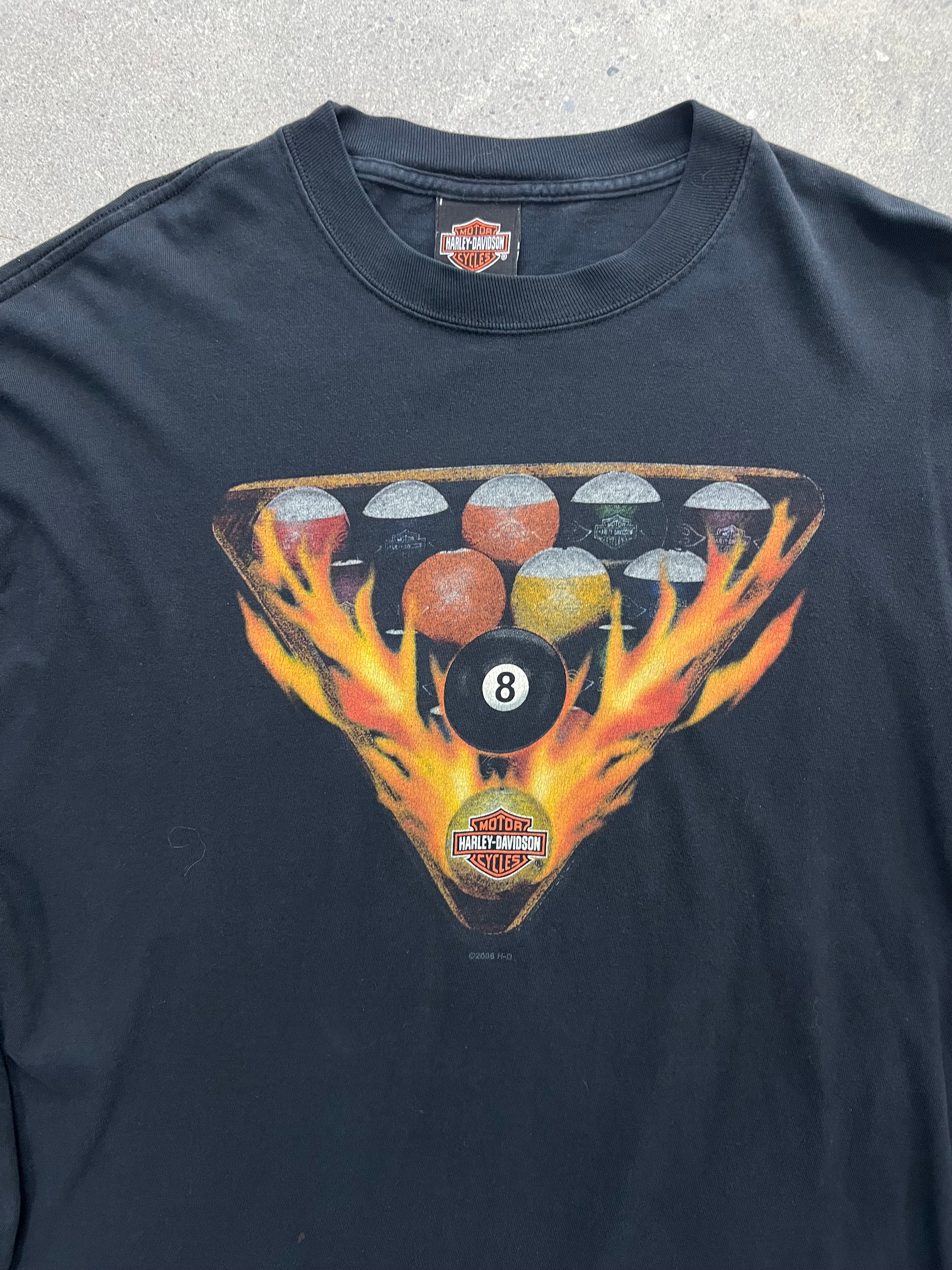 2006 Harley-Davidson Flame 8 Ball Long Sleeve Shirt - XL