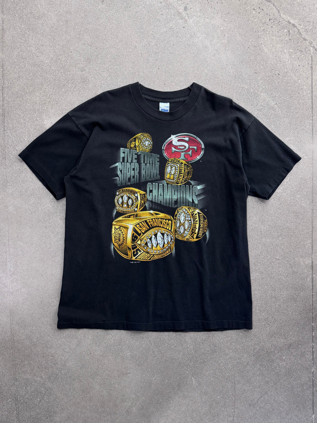 1995 Salem Sportswear San Francisco 49ers 5-facher NFL Super Bowl Champions T-Shirt - XL