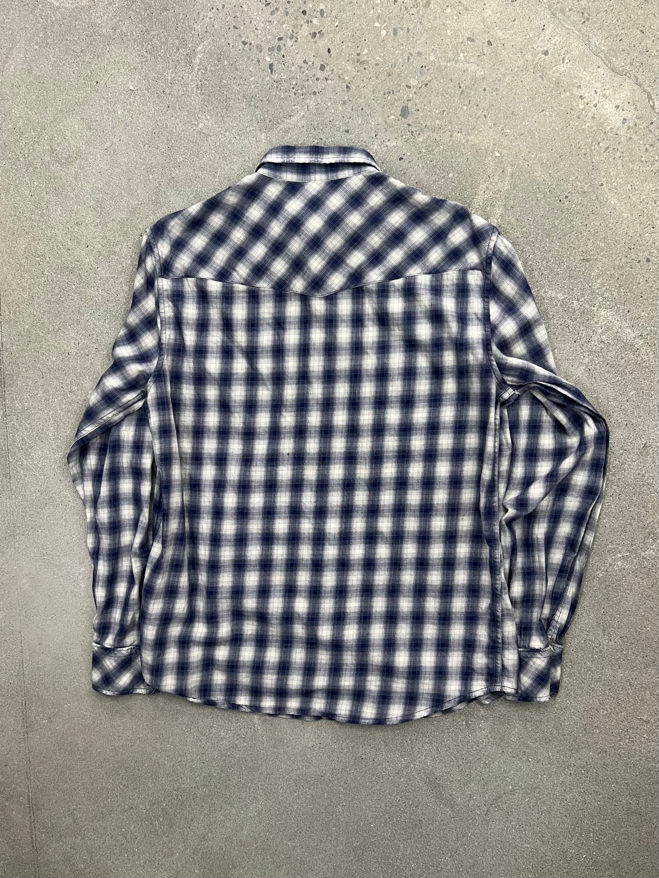 Diesel Plaid Pearl Snap Button-Up Shirt - L