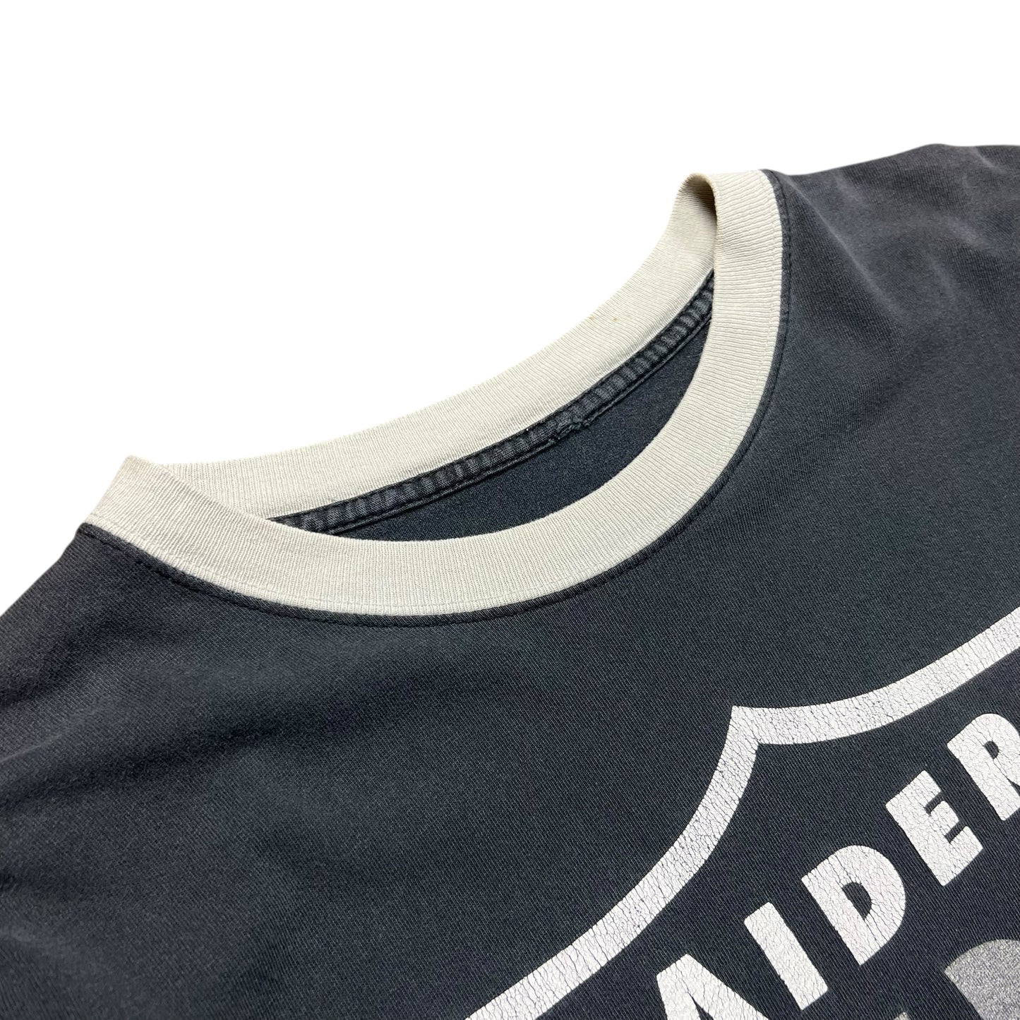 Reebok Faded Oakland Raiders Ringer T-shirt - XL