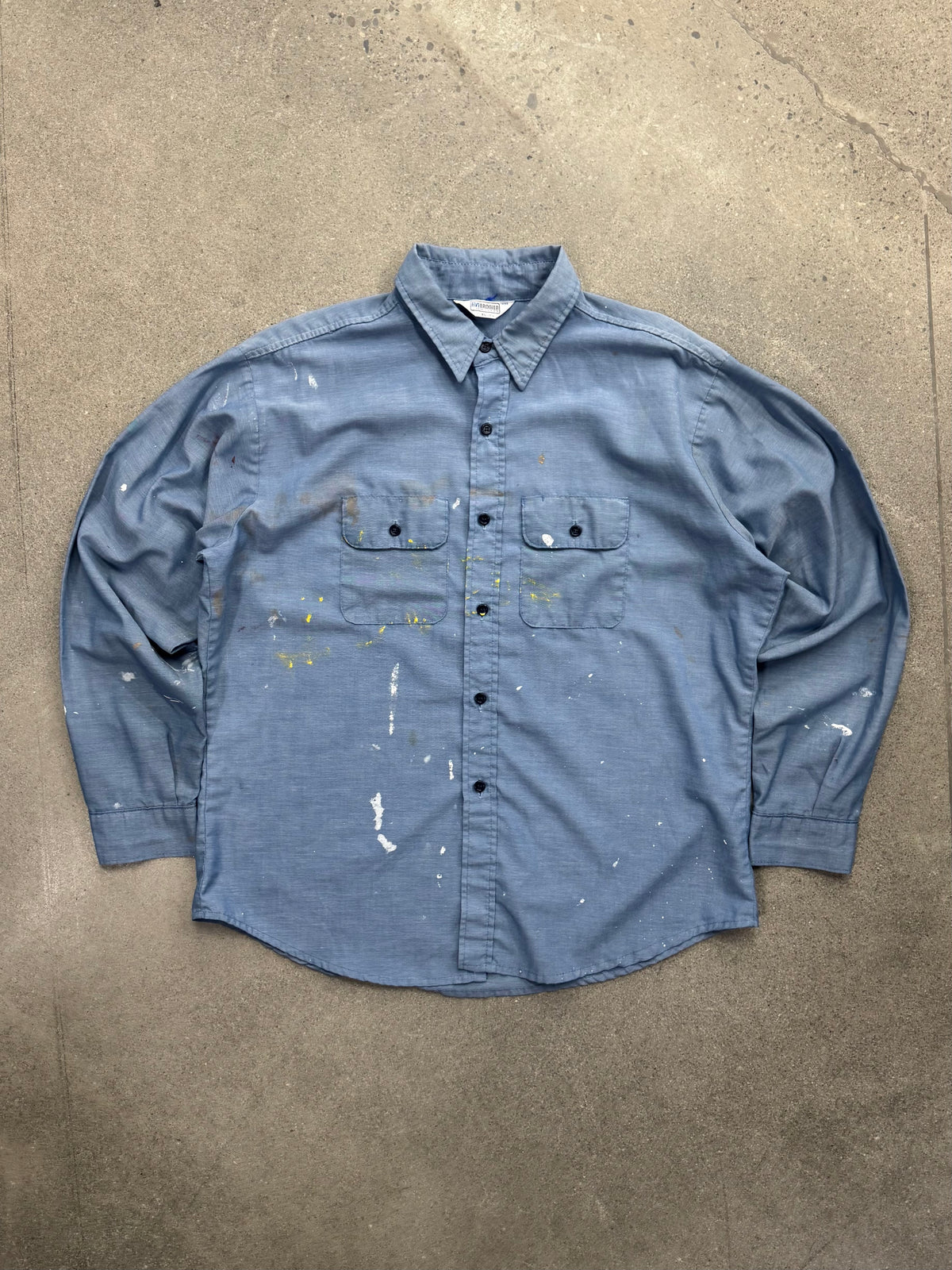 Five Brother Paint Splatter Chambray Work Shirt - XL