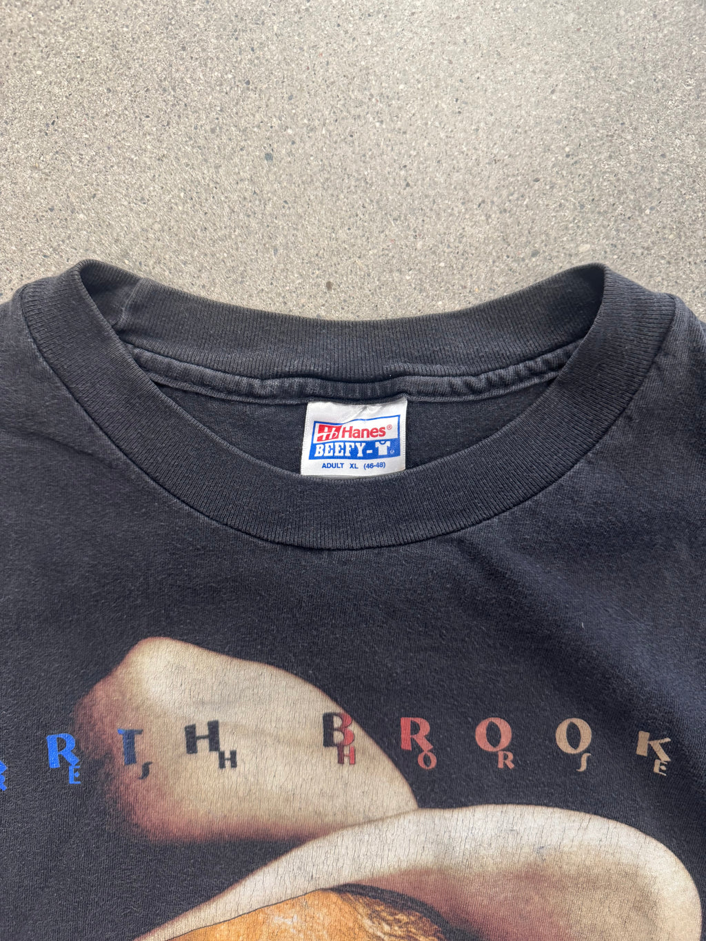 Ausgeblichenes Garth Brooks Fresh Horses Tour T-Shirt von 1996 – XL