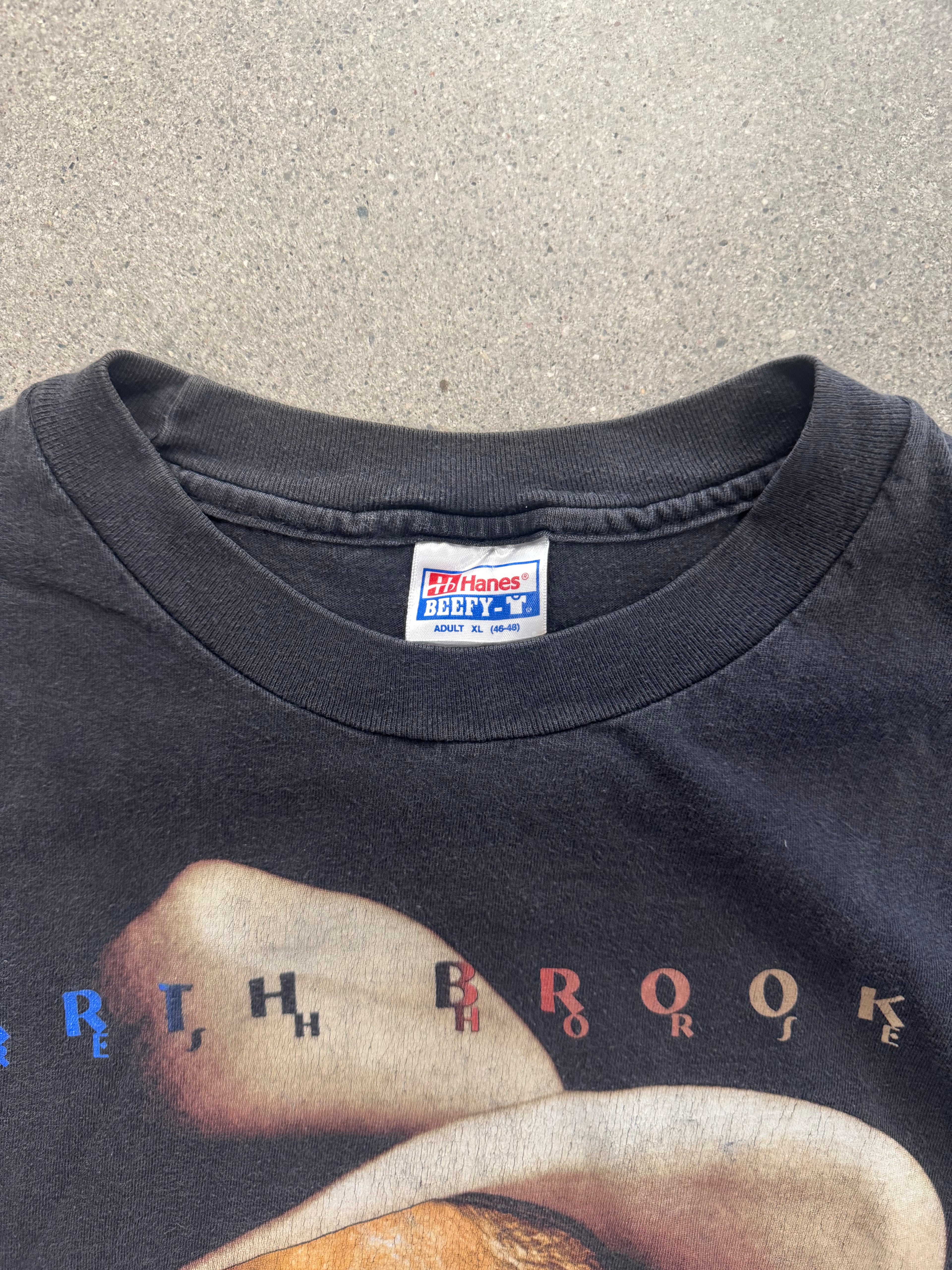 Ausgeblichenes Garth Brooks Fresh Horses Tour T-Shirt von 1996 – XL