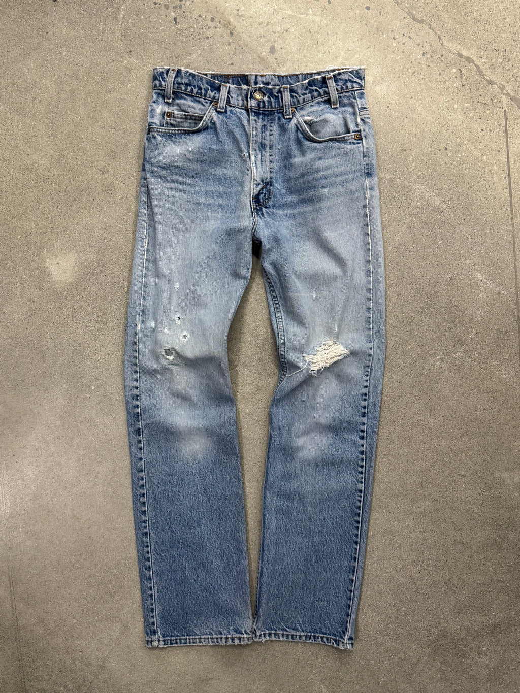 Faded & Distressed Levi’s 517 Orange Tab Jeans - 30”