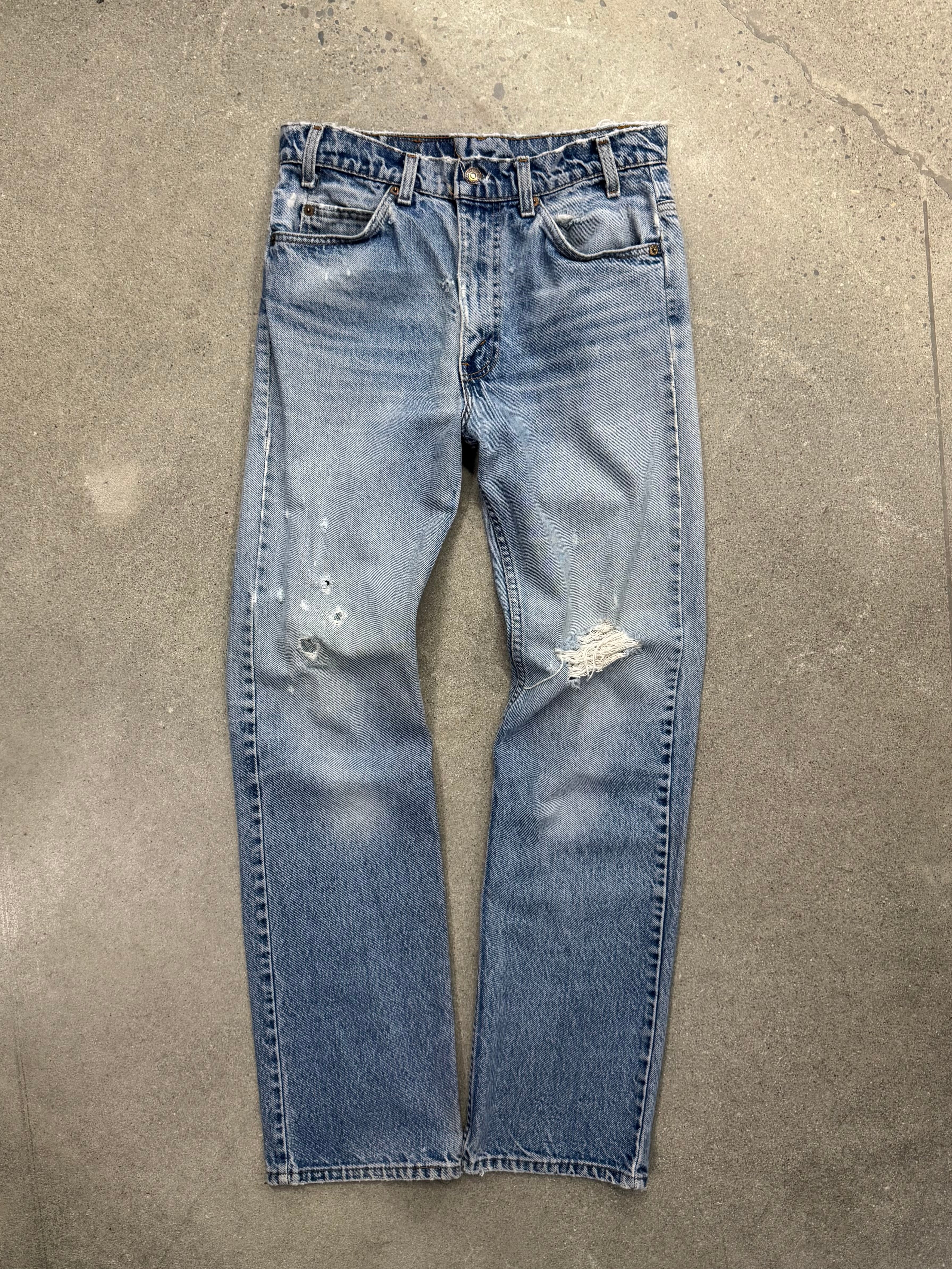 Faded & Distressed Levi’s 517 Orange Tab Jeans - 30”