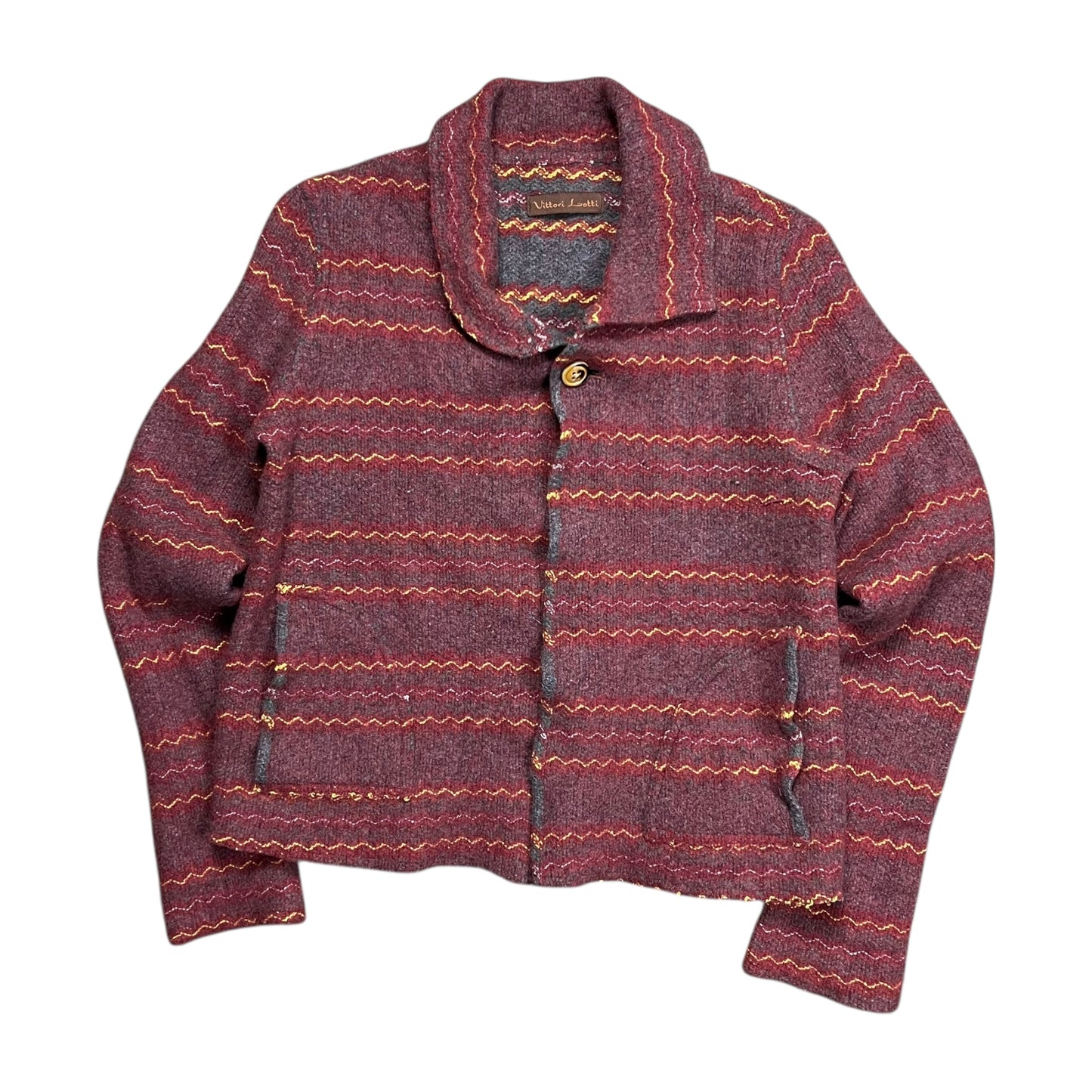 Vittori Lotti Striped Italian Wool Jacket - S