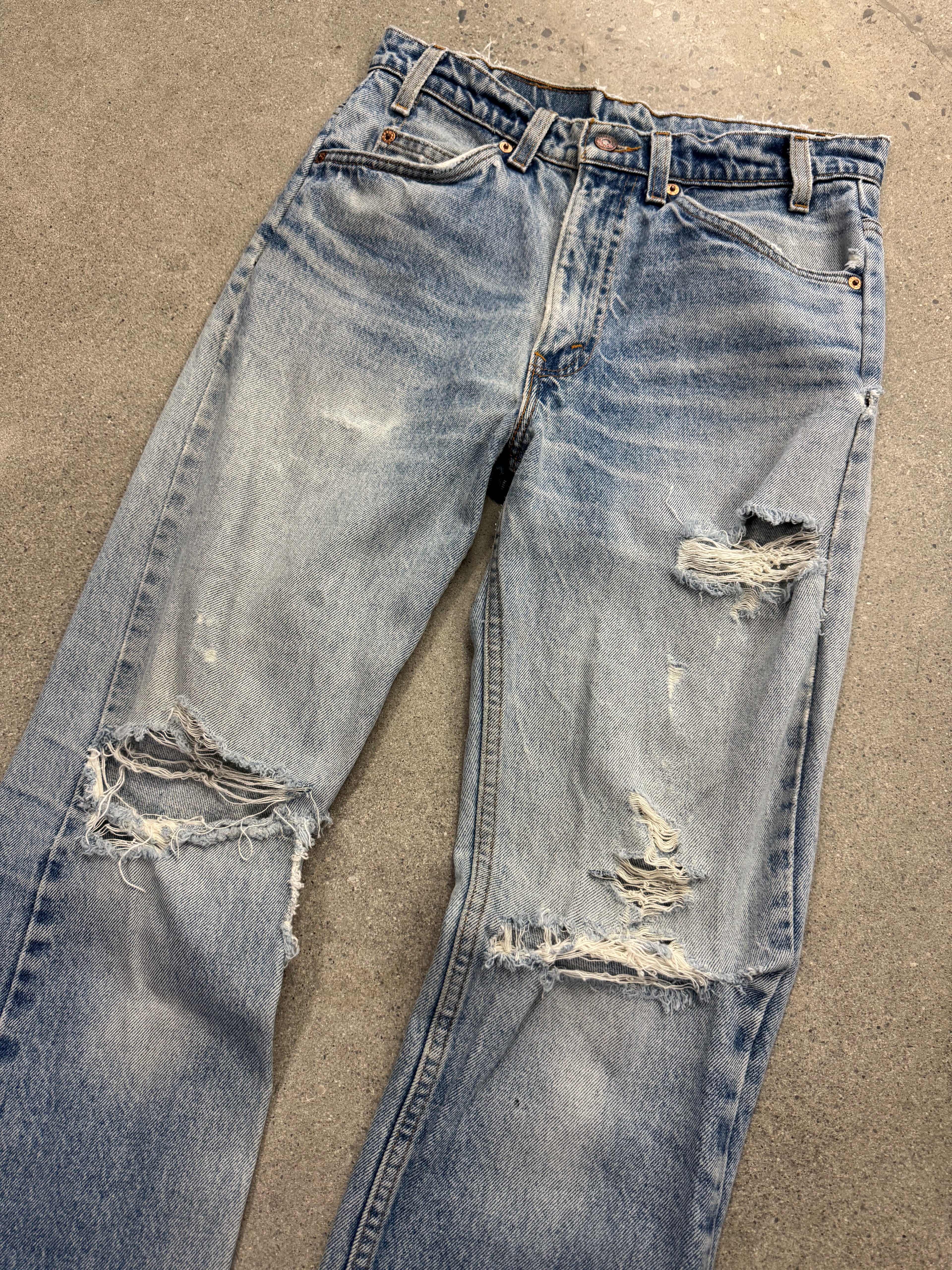 Faded & Distressed Levi’s 517 Orange Tab Jeans - 30”