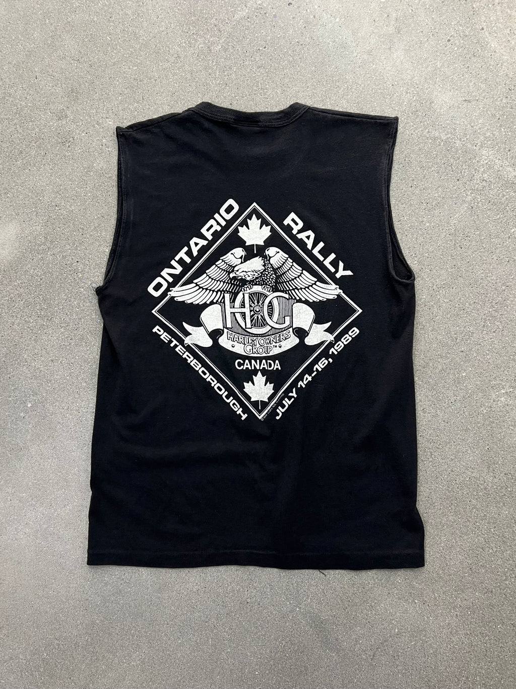 1989 Harley-Davidson Ontario Hog Rally Sleeveless Shirt - M