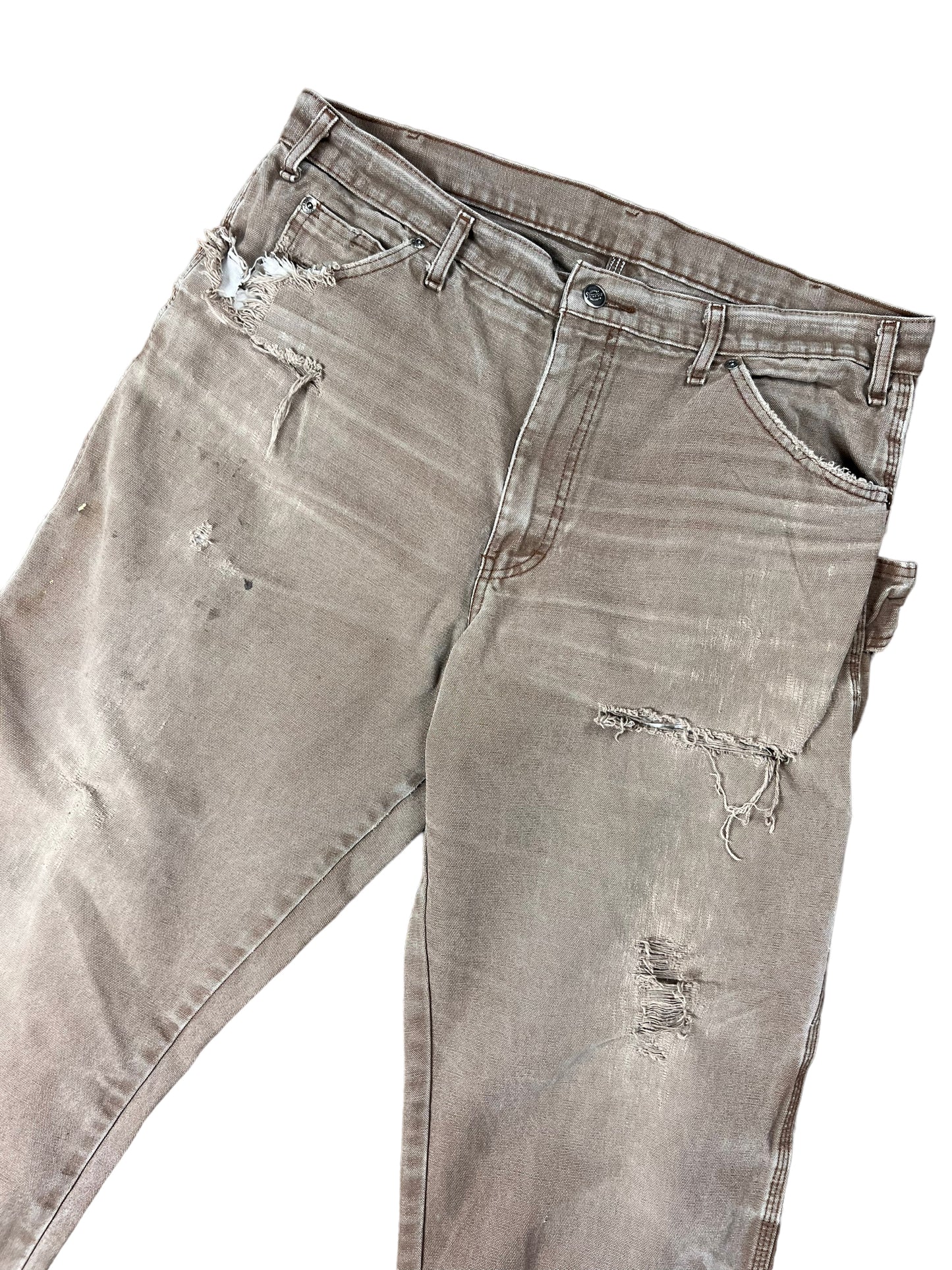 Dickies Faded & Distressed Brown Carpenter Pants - 34"